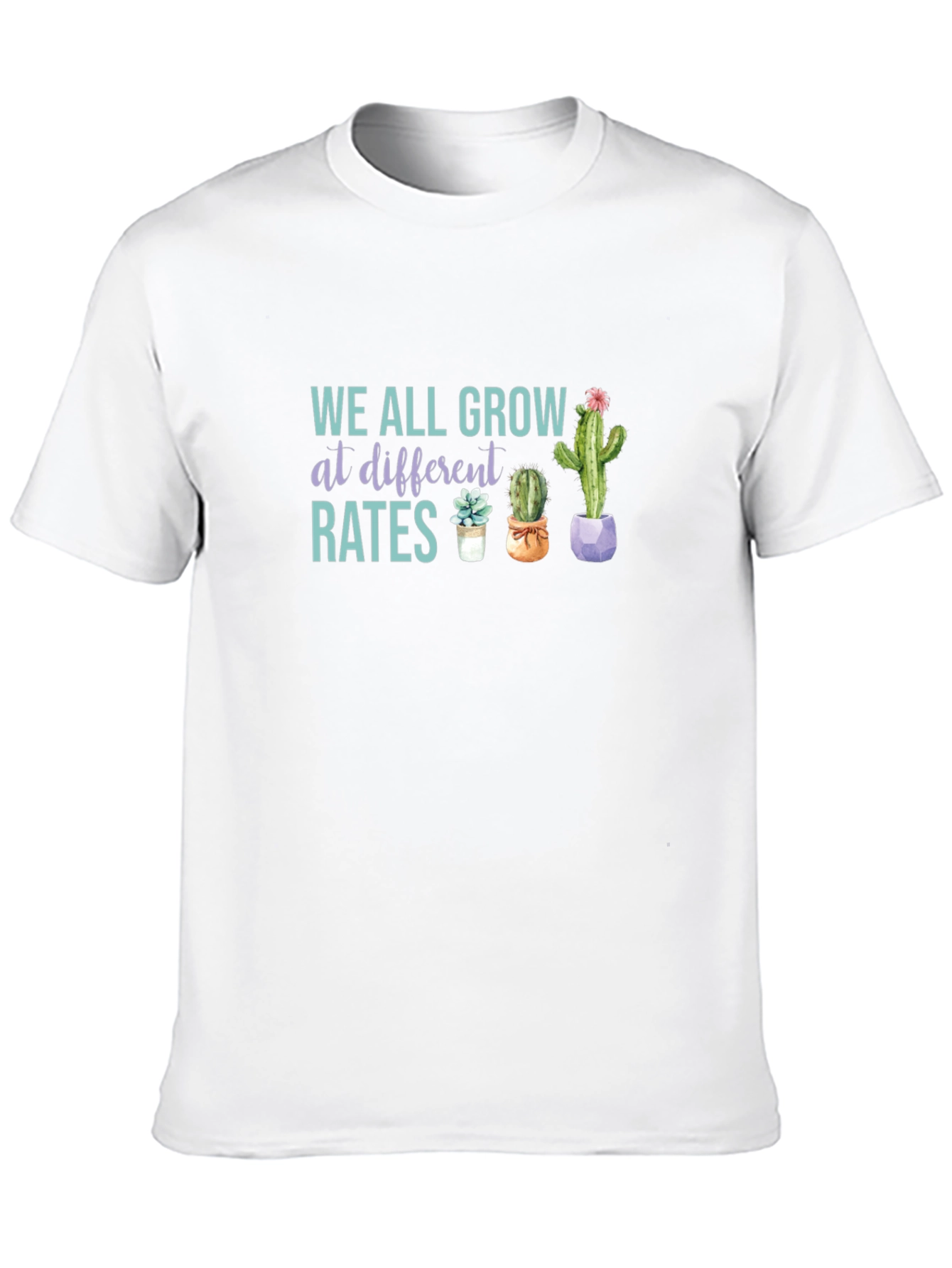 Black We All Grow at Different Rates Graphic Tee view 10