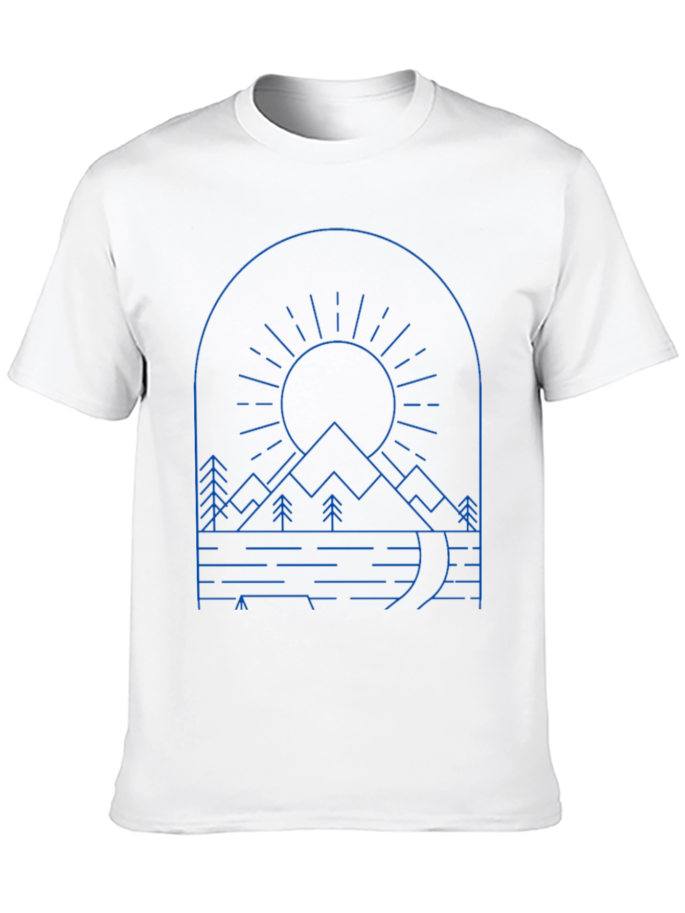 Black Modern Geometric Nature Graphic T-Shirt view 10