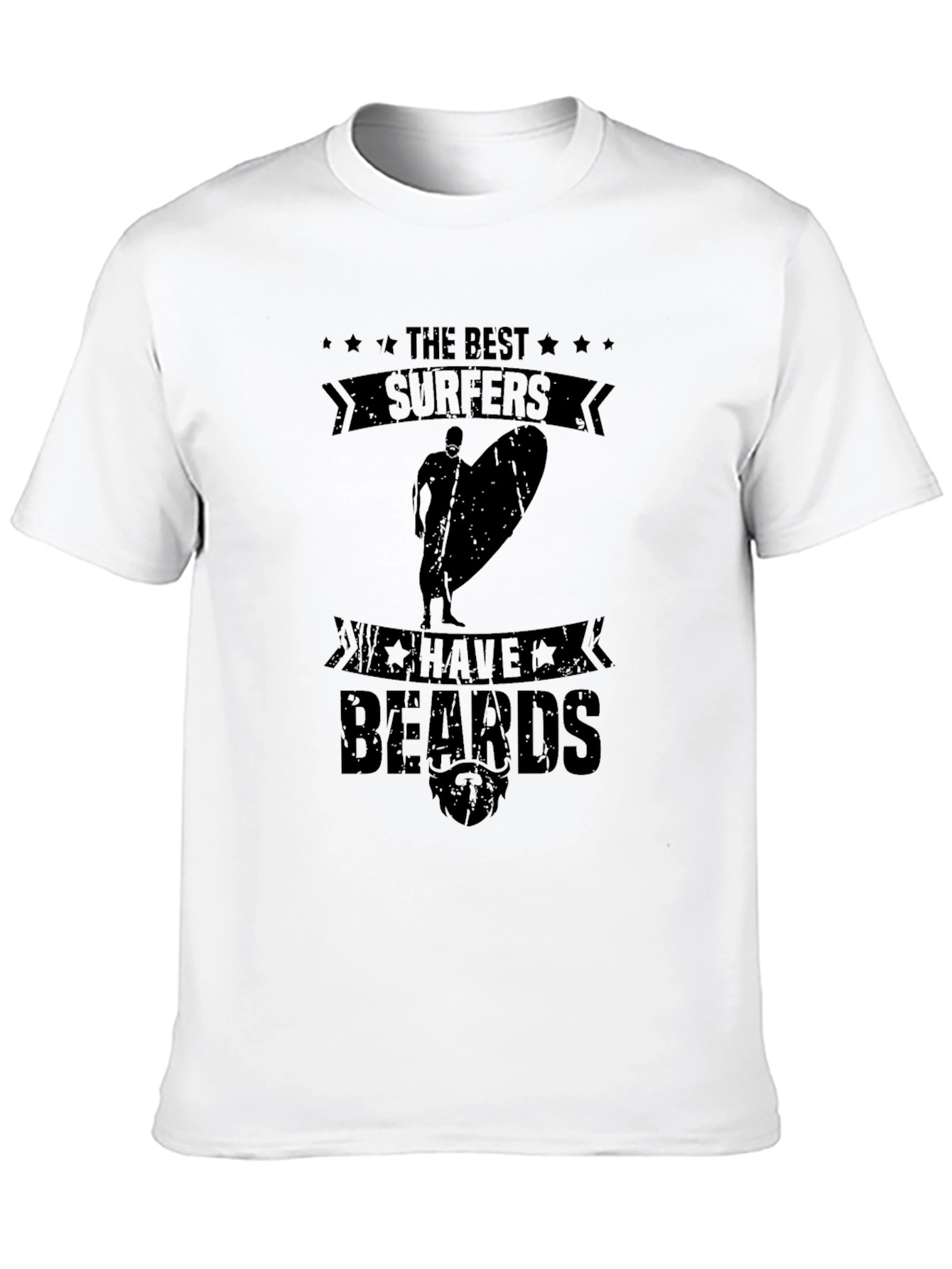 Black The Best Surfers Have Beards Graphic Tee view 10
