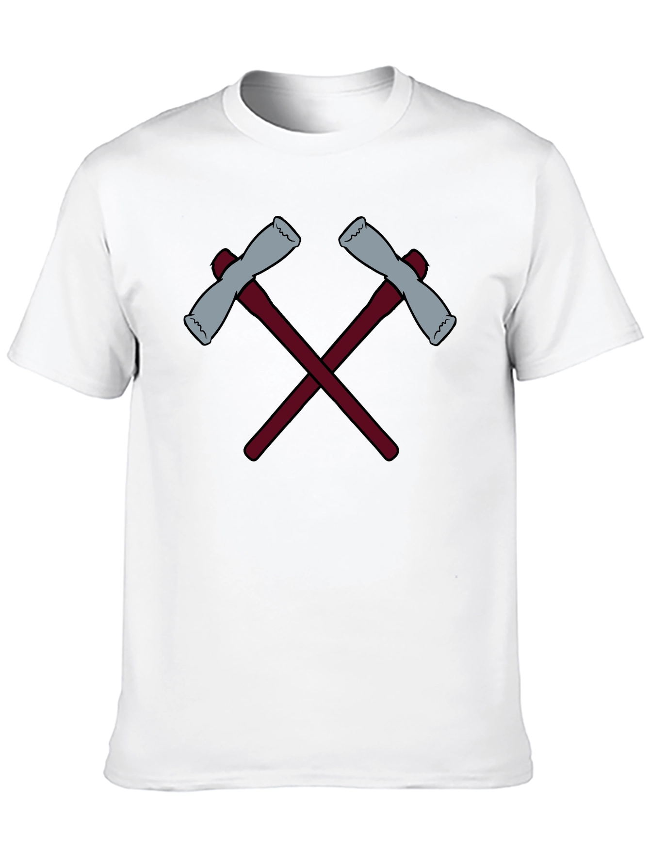 Black Crossed Axes Graphic Tee - Black Crew Neck view 10