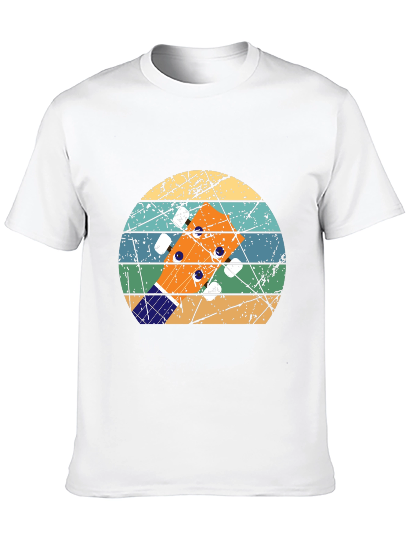 Black Retro Ukulele T-Shirt - Vintage Style Guitar Tee view 10