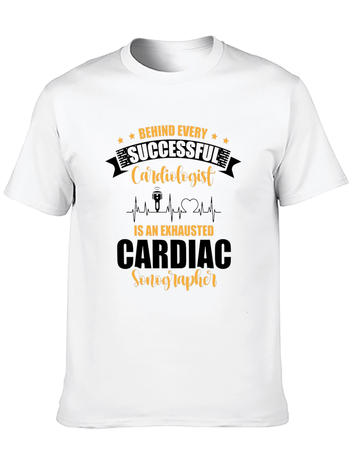 Black Funny Cardiac Sonographer T-Shirt Gift view 10