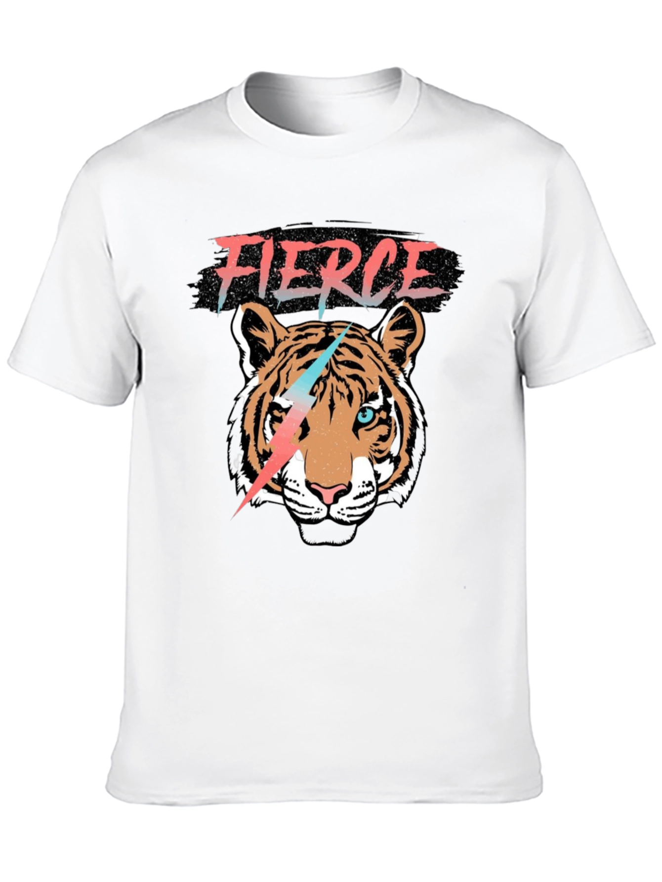 Black Fierce Tiger Graphic Tee - Stylish Men's Black T-Shirt view 10