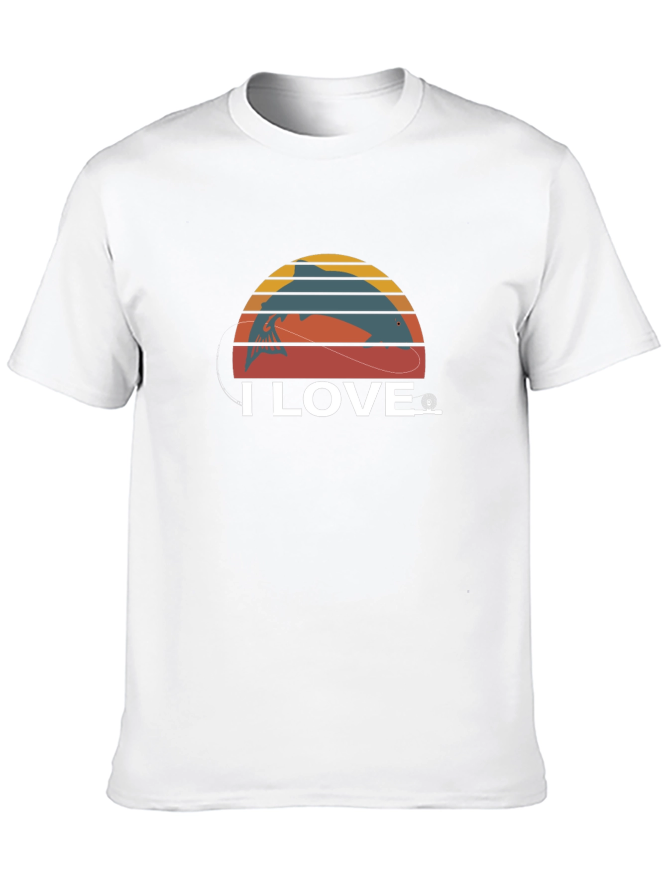 Black I Love Fishing T-Shirt, Retro Fish Design view 10