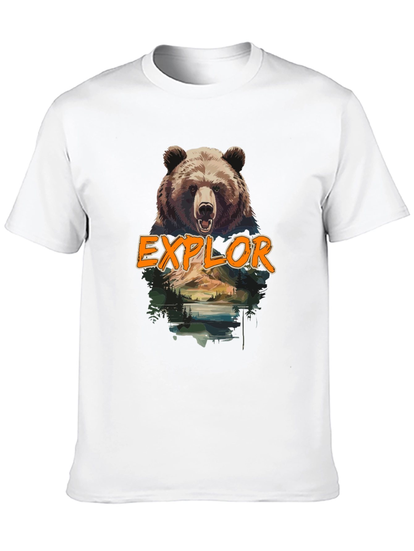 Black Explore Bear Graphic Tee - Nature Adventure Shirt view 10