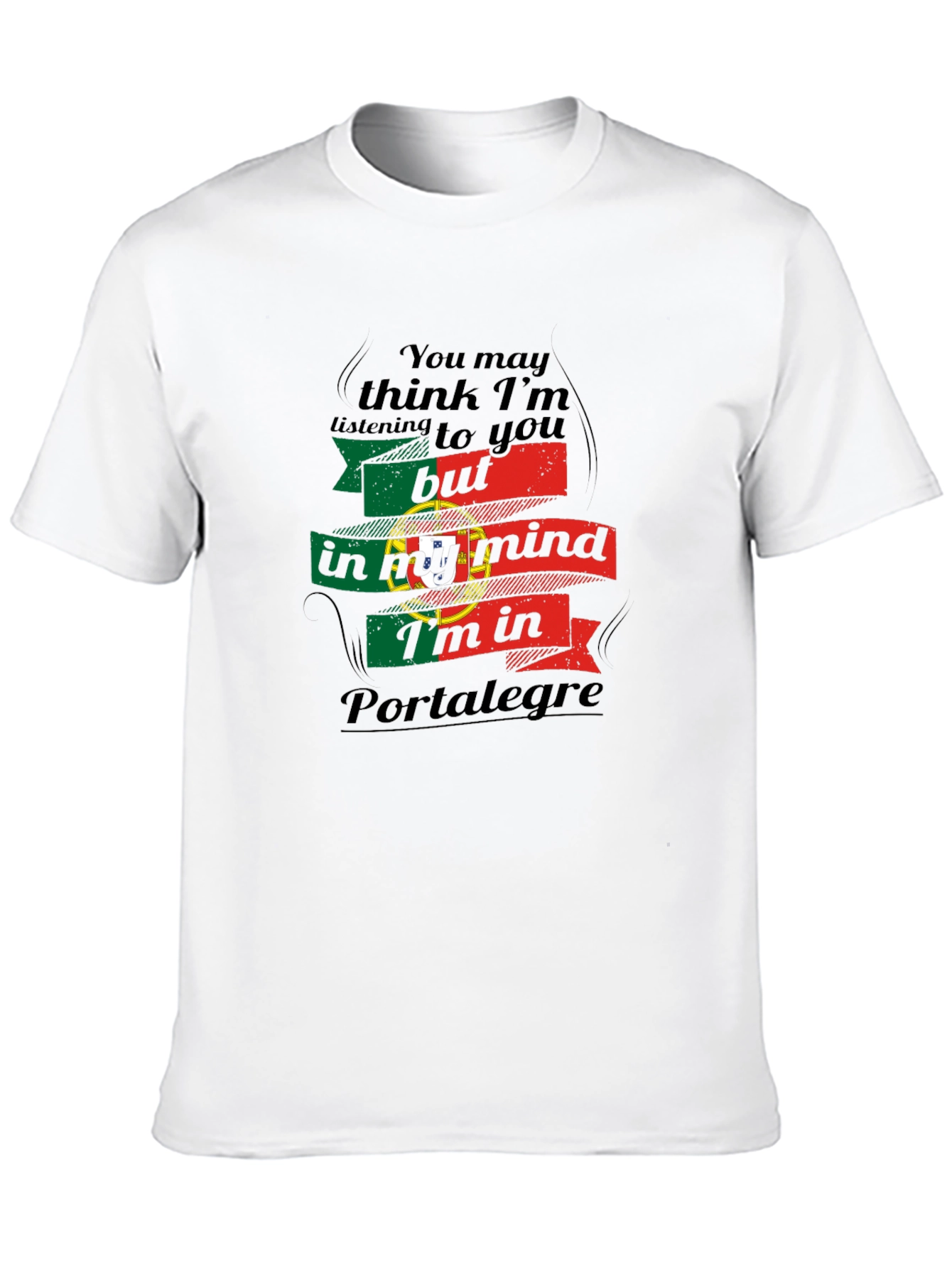 Black Portalegre Portugal Flag T-Shirt view 10
