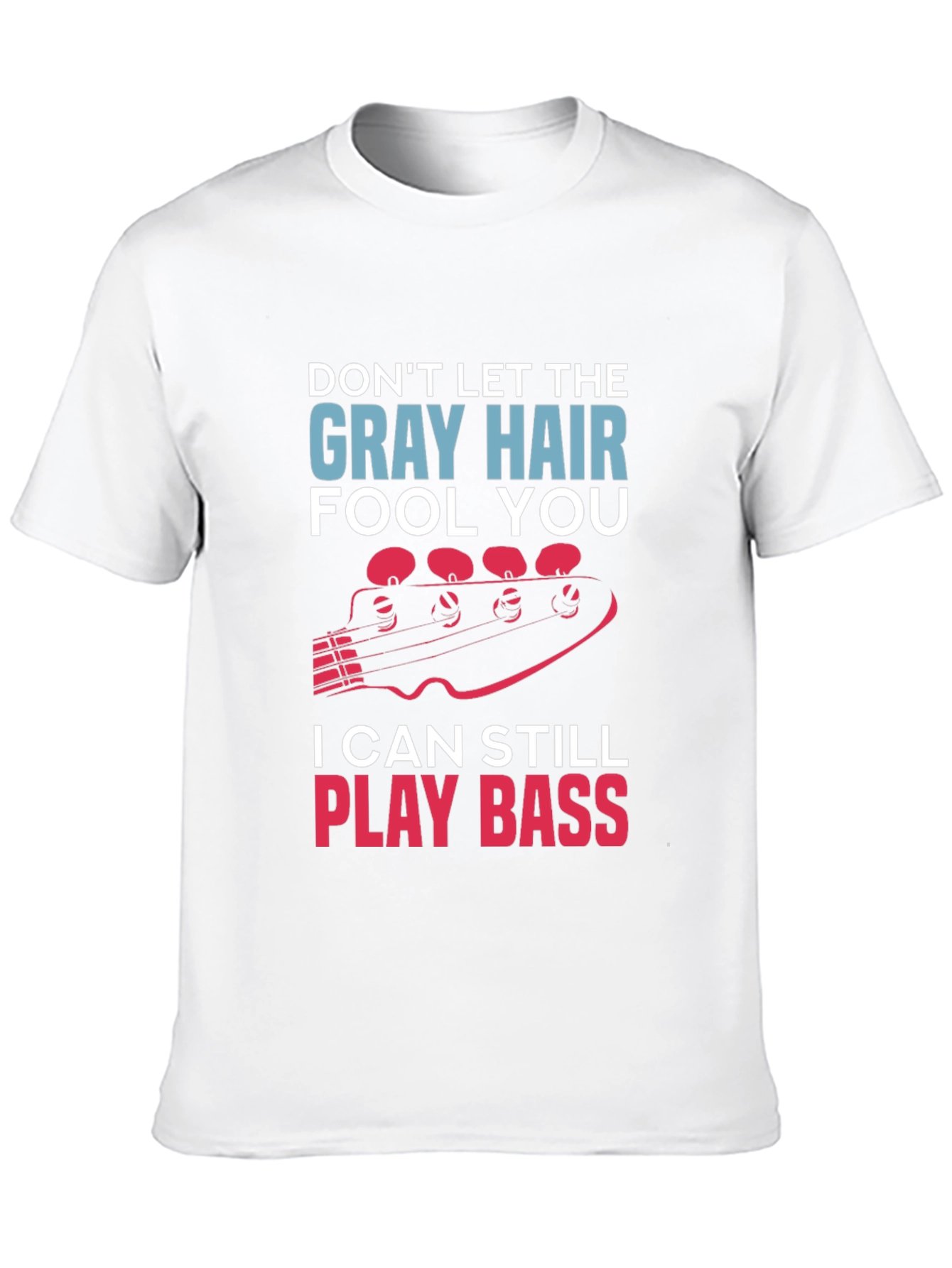 Black Gray Hair Bass Player T-Shirt view 10