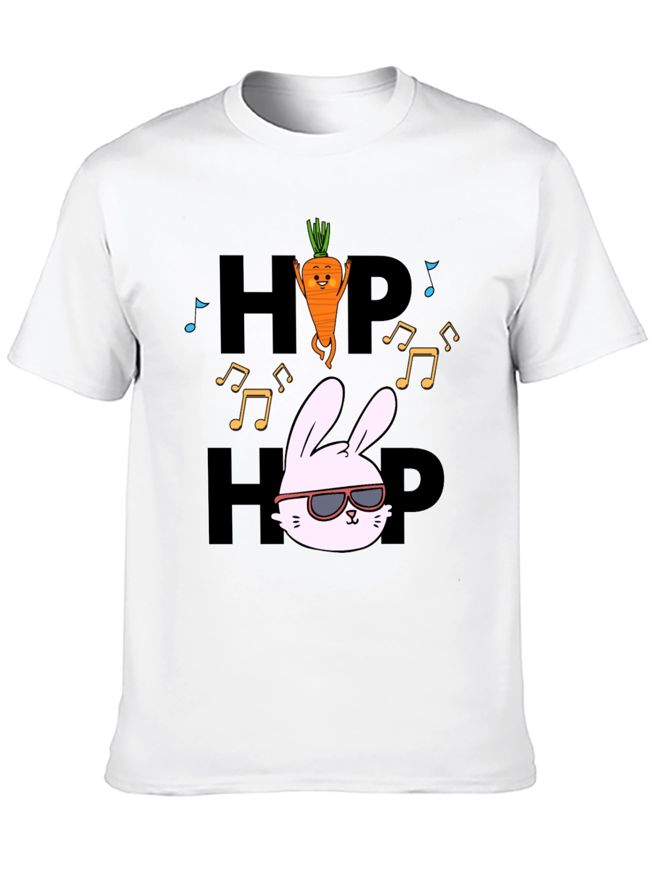 Black Hip Hop Bunny Carrot Music Black T-Shirt view 10