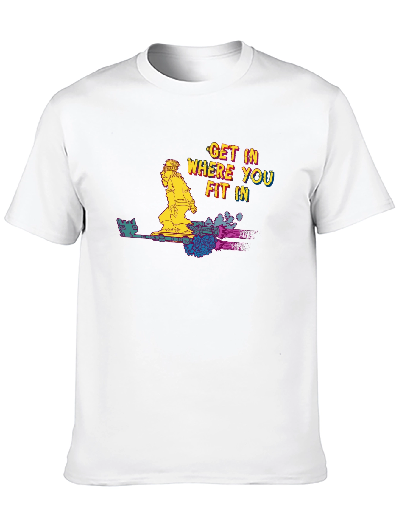 Black Get In Where You Fit In T-Shirt view 10