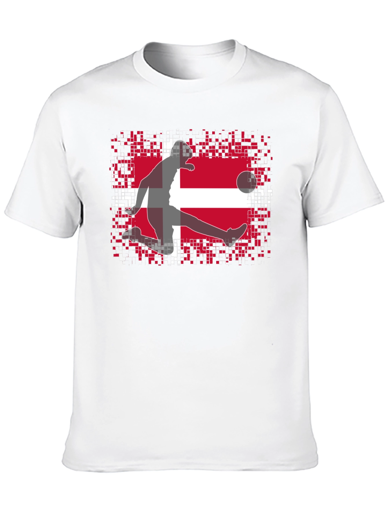 Black Denmark Flag Soccer Black T-Shirt view 10