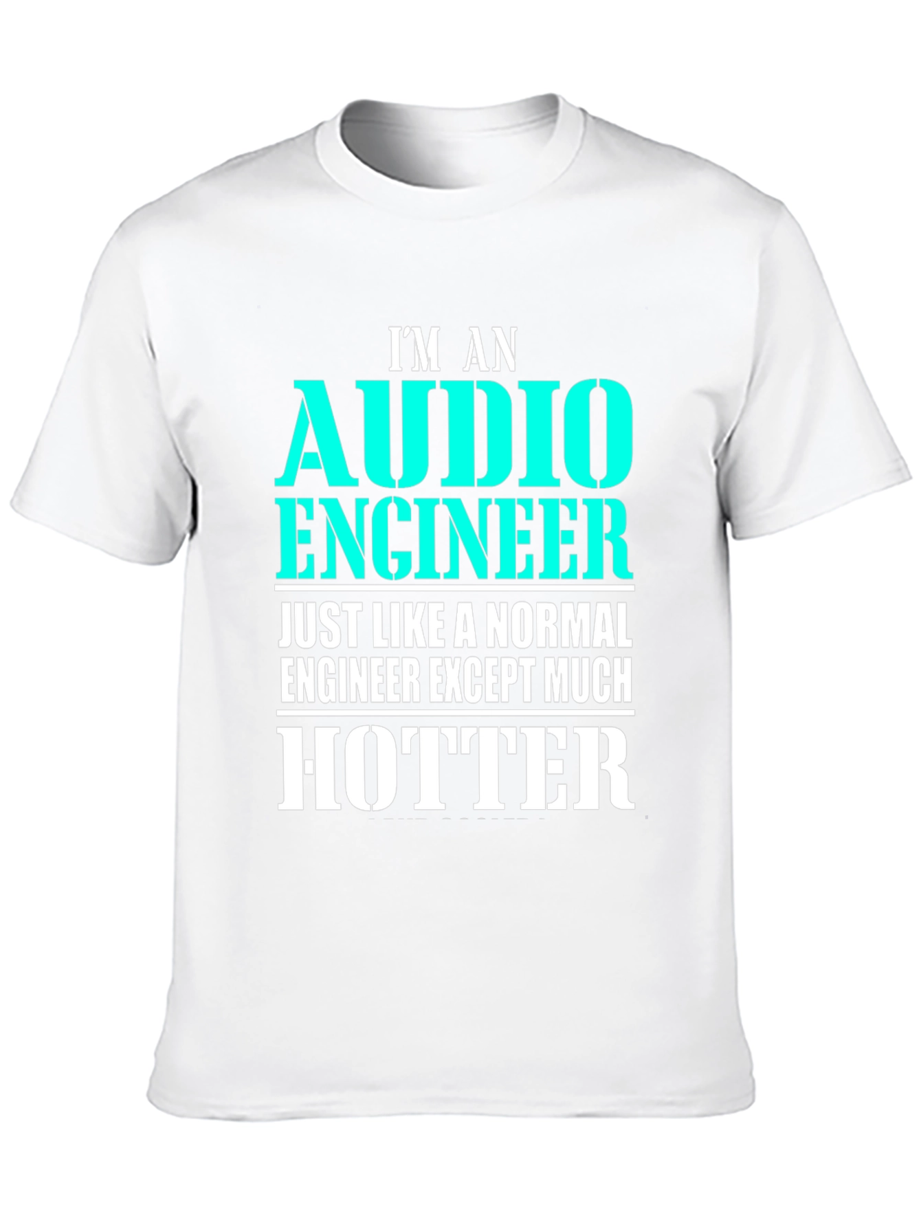 Black Audio Engineer Hotter Black T-Shirt Funny Gift view 10