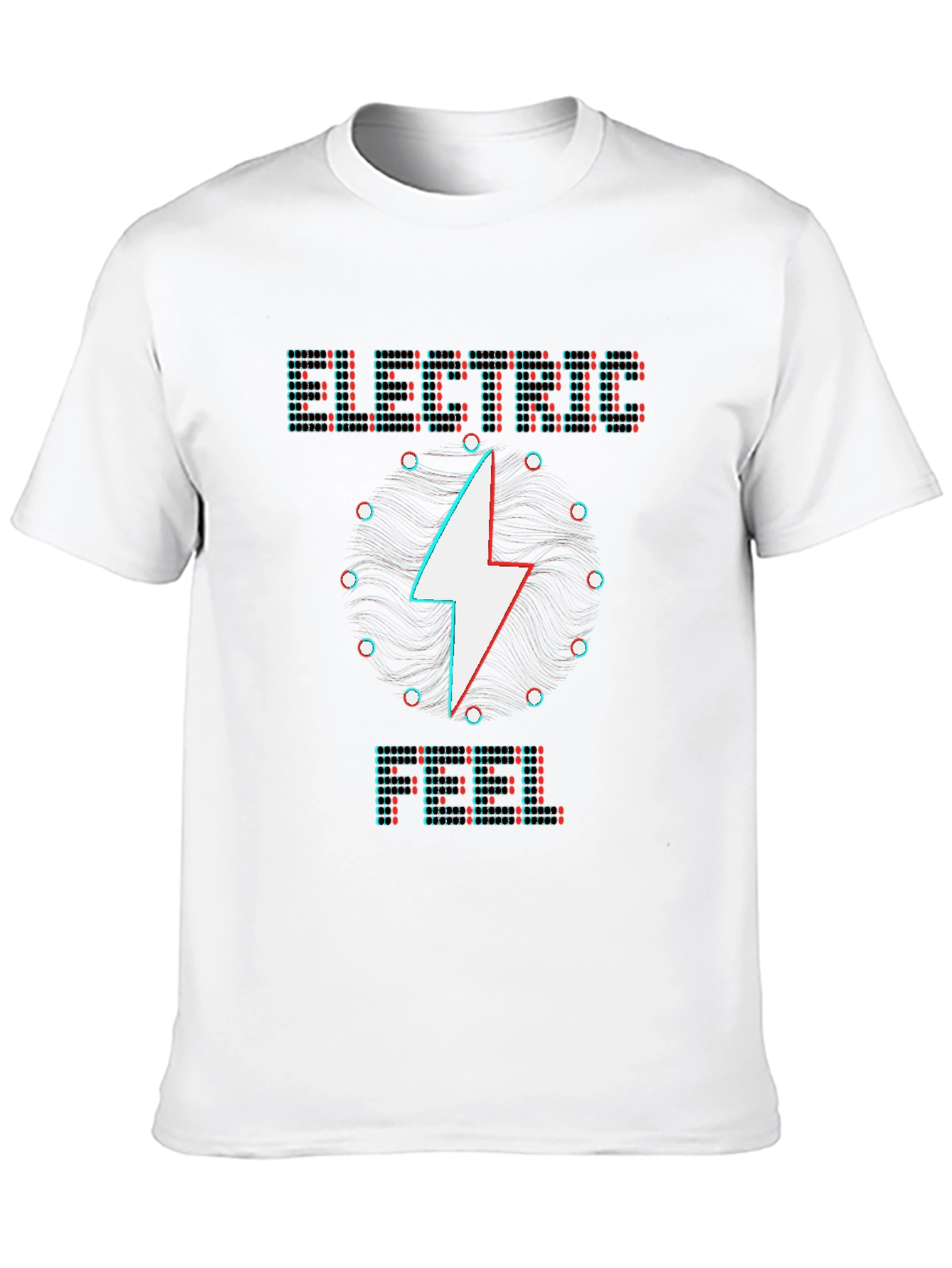 Black Electric Pixel Glitch T-Shirt - Unique Graphic Tee view 10