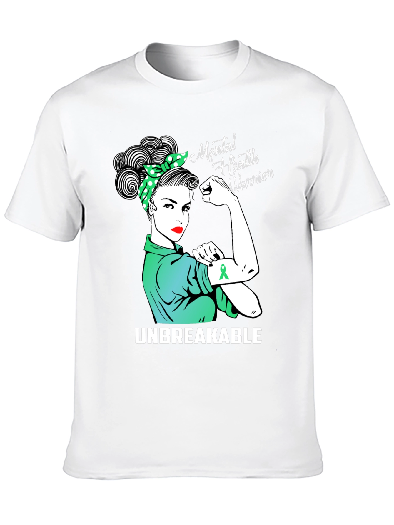 Black Mental Health Warrior Unbreakable T-Shirt view 10