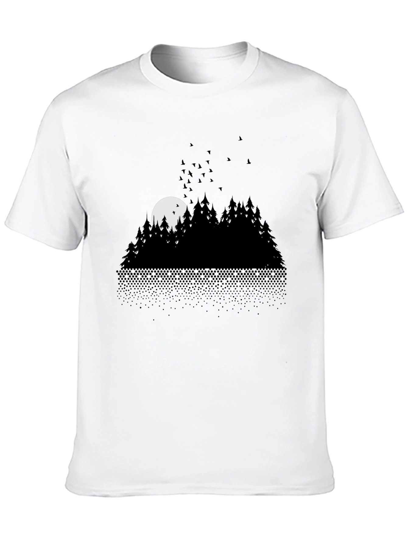Black Midnight Forest Graphic Tee - Black view 10
