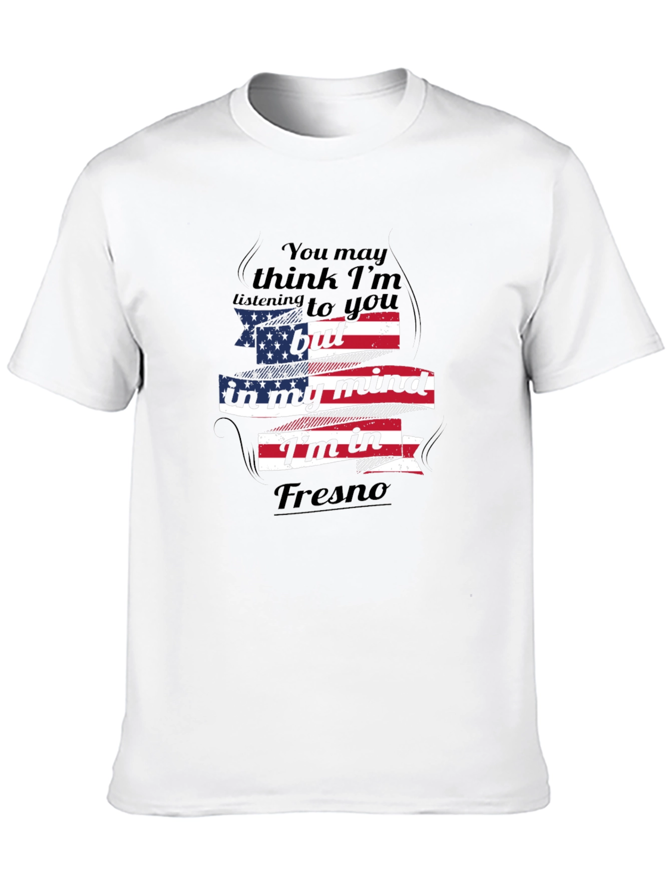 Black Fresno Mind T-Shirt: Patriotic Graphic Tee for Casual Wear view 10