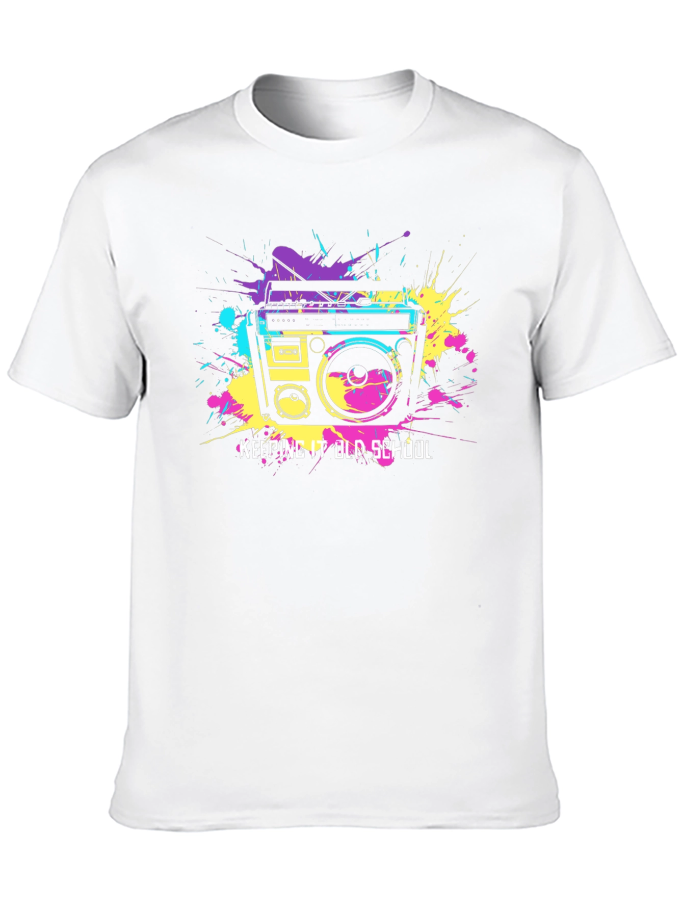 Black Retro Boombox Graphic Tee - Keeping it Old School Style view 10