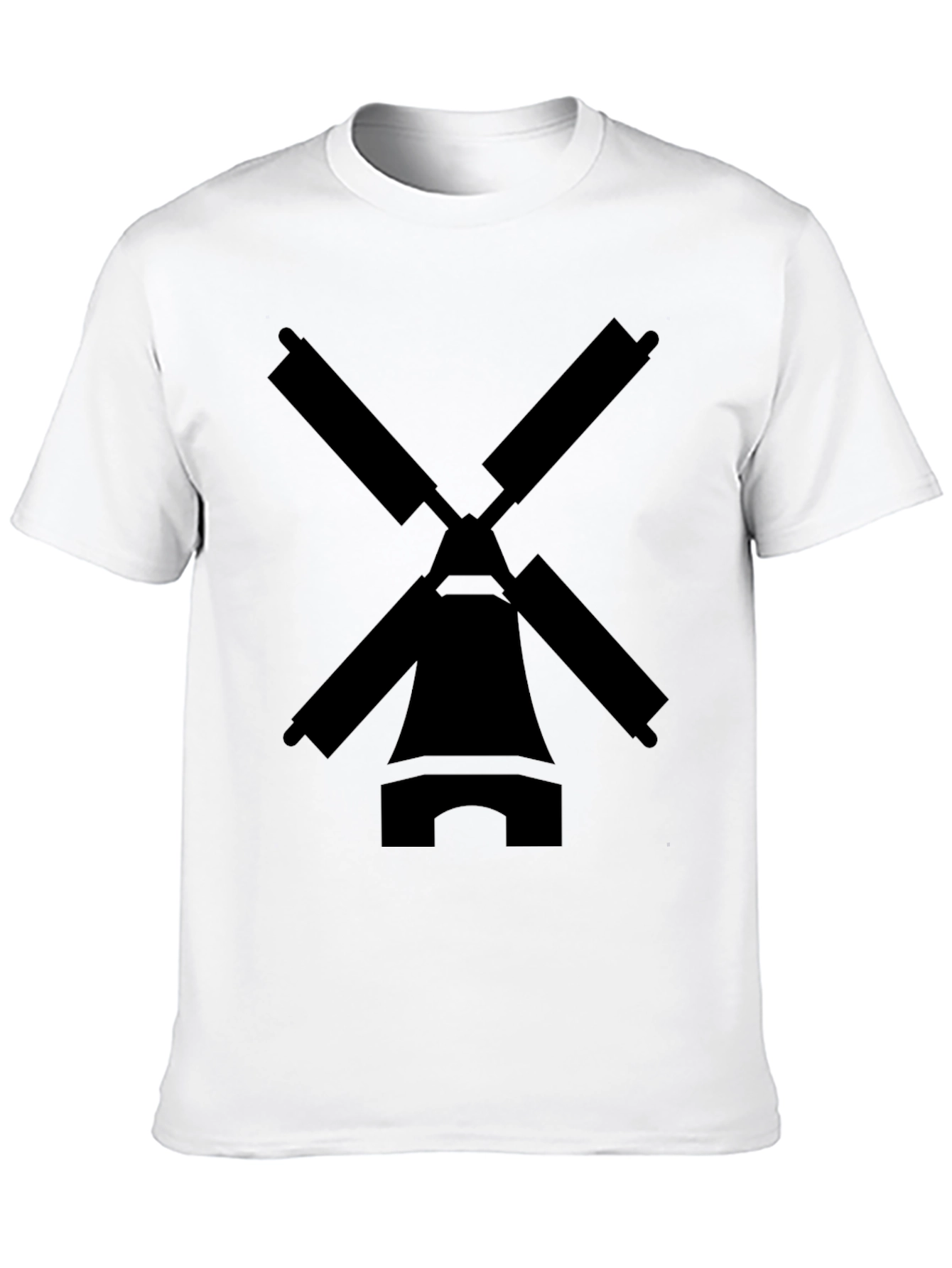 Black Windmill Graphic Tee - Black Cotton Blend T-Shirt view 10