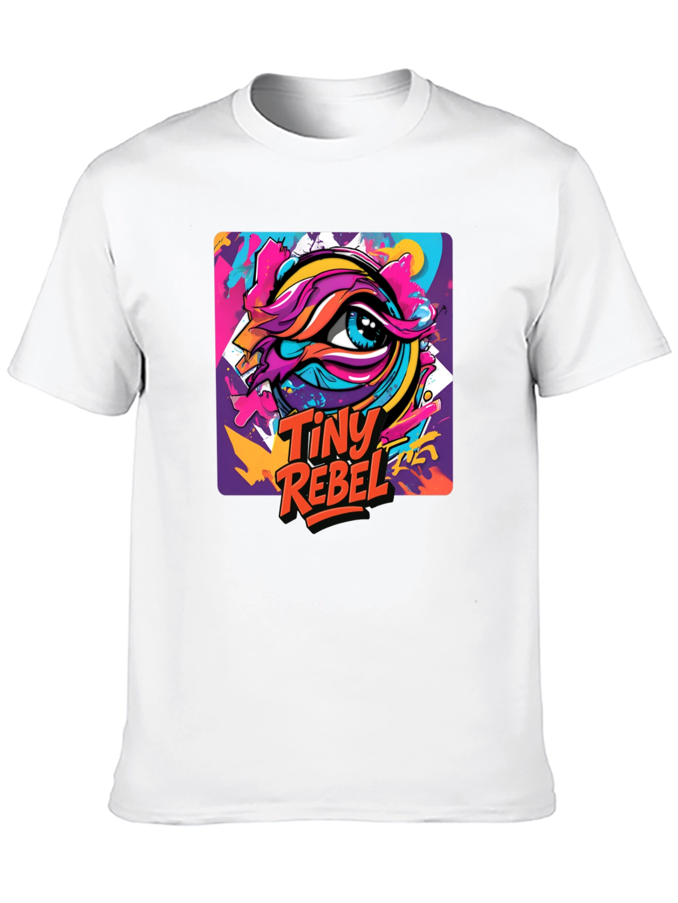 Black Tiny Rebel Eye Graphic Black T-Shirt view 10