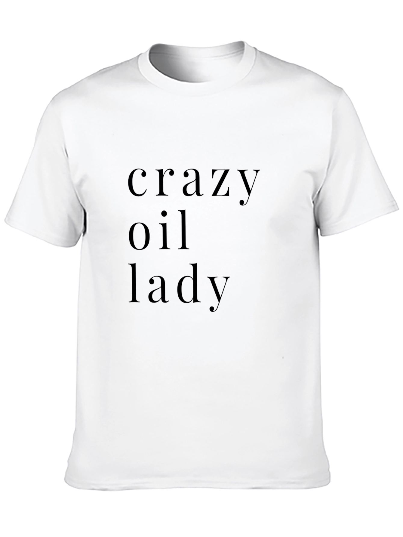 Black Crazy Oil Lady Graphic Tee - Black Crew Neck T-Shirt view 10