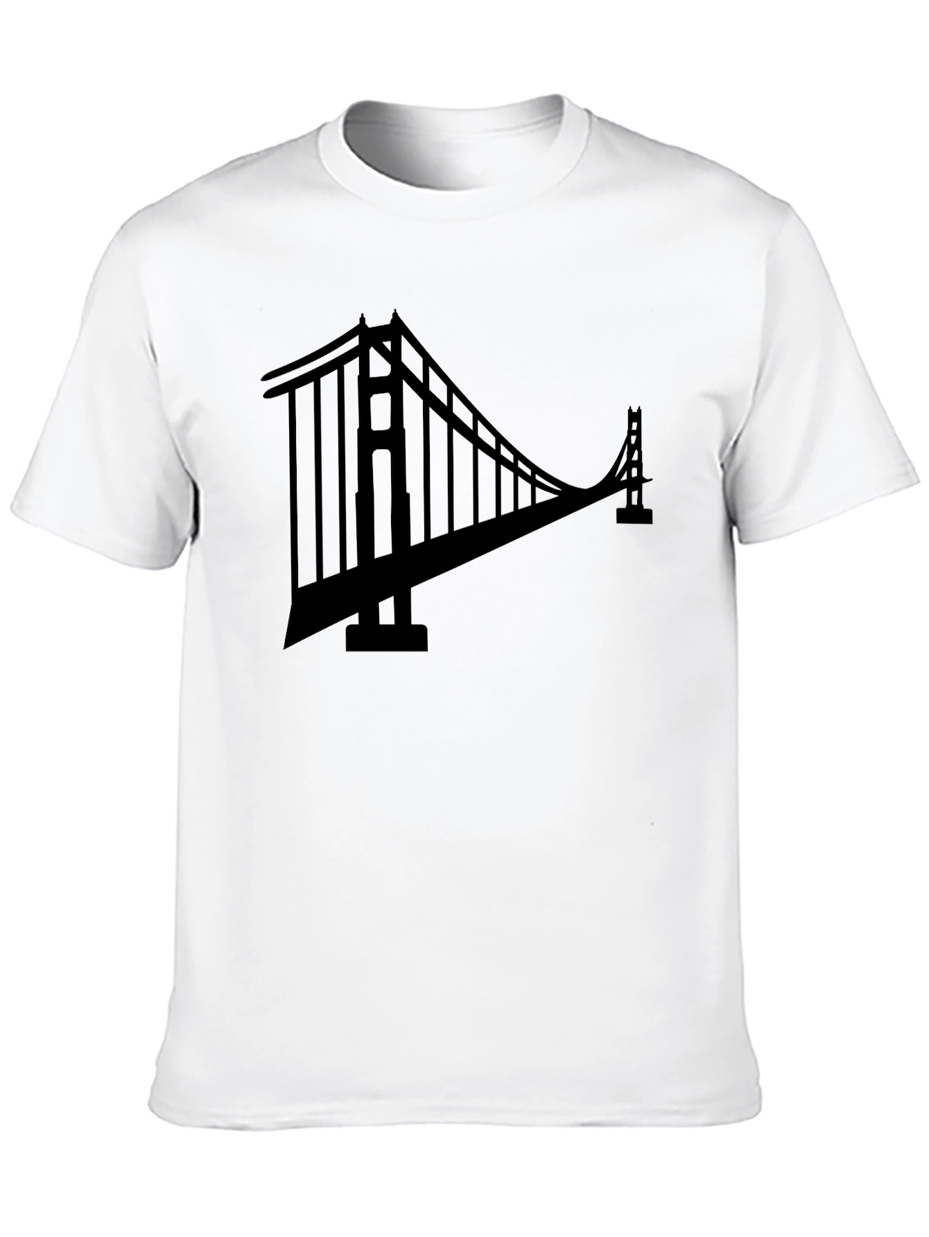 Black Golden Gate Bridge Black Graphic Tee view 10