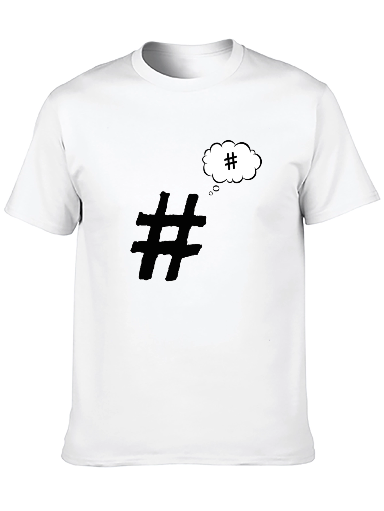 Black Hashtag Mind T-Shirt - Black Cotton Graphic Tee view 10