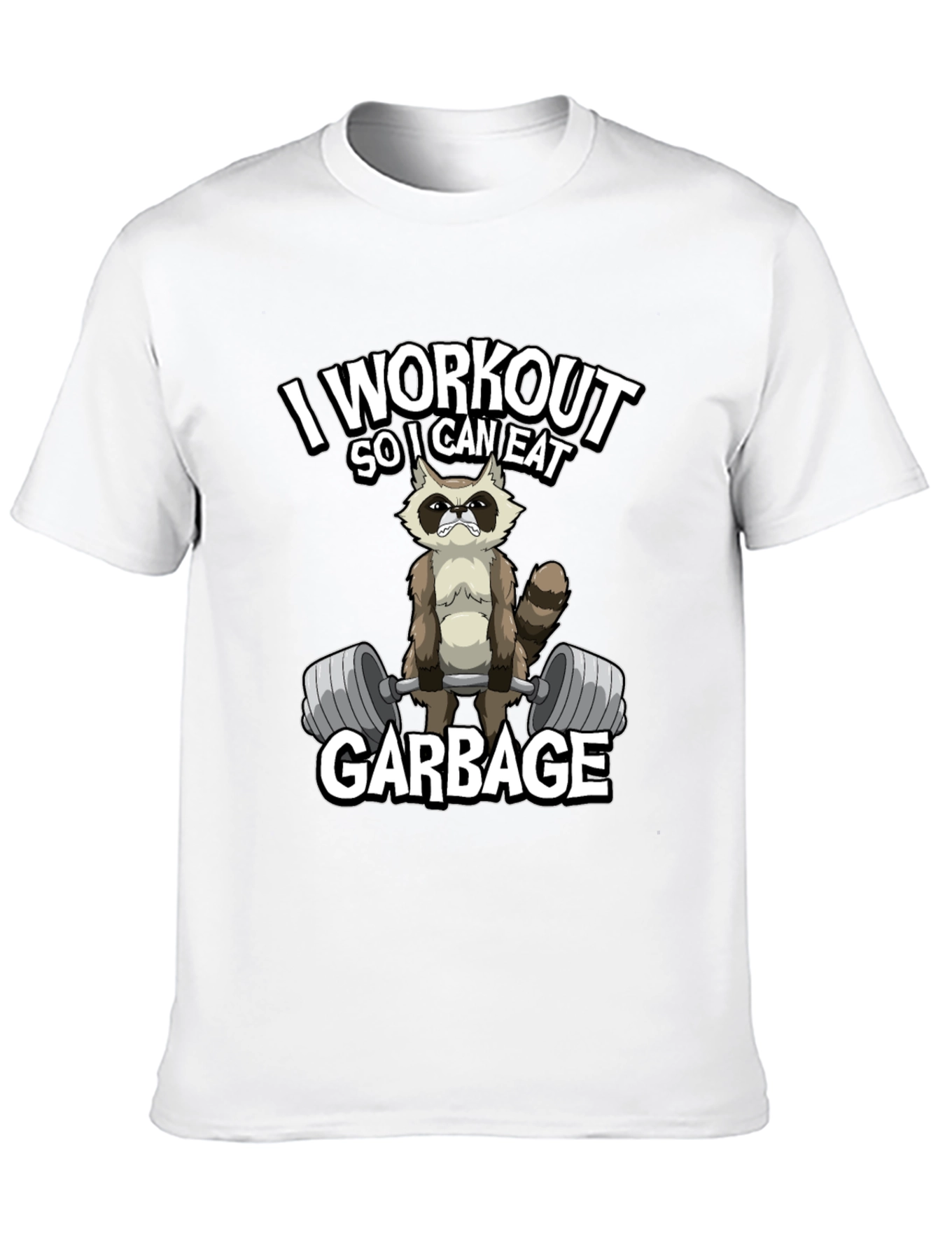Black Workout Raccoon Graphic T-Shirt - Gym Humor view 10