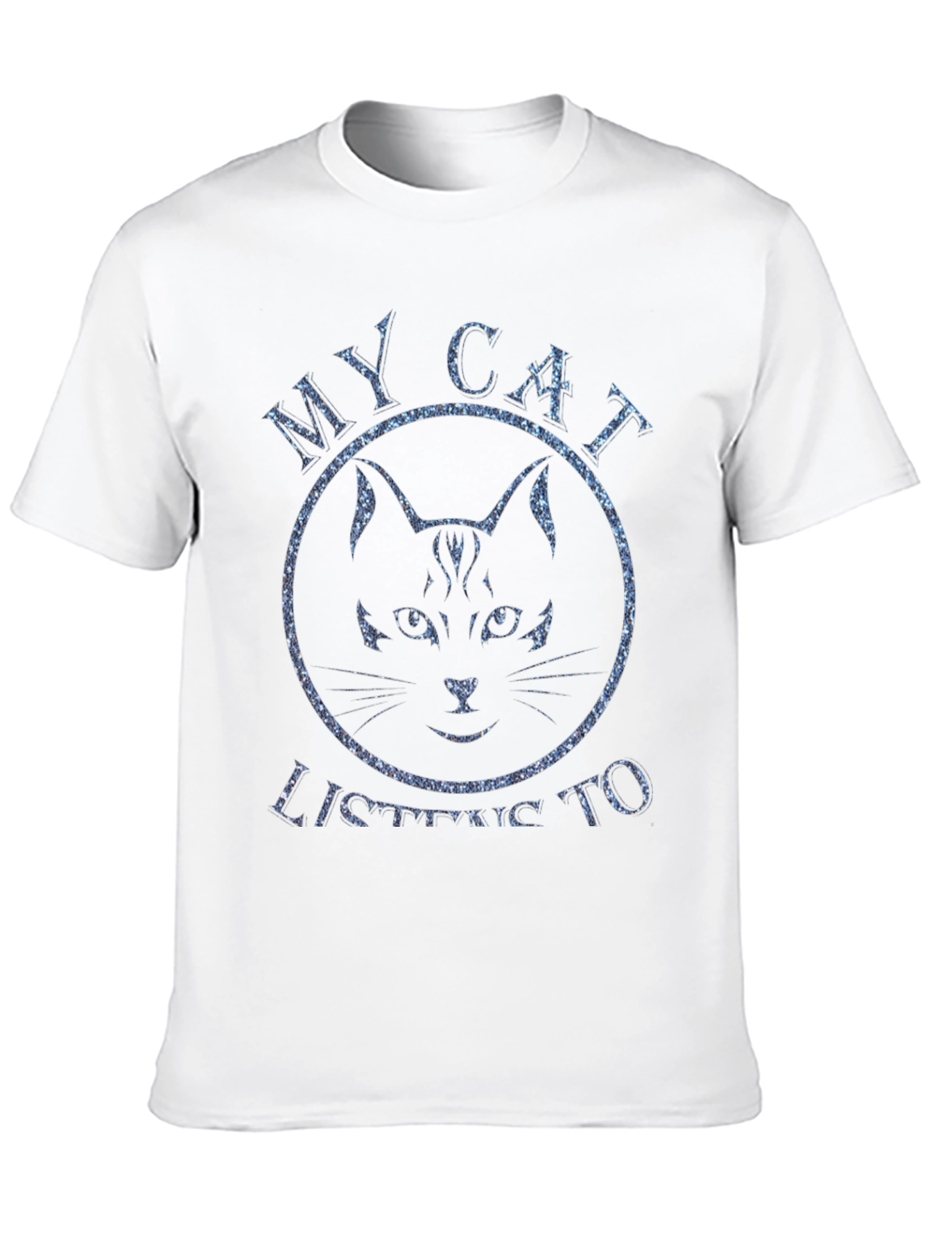 Black My Cat Listening To T-Shirt - Funny Cat Tee view 10