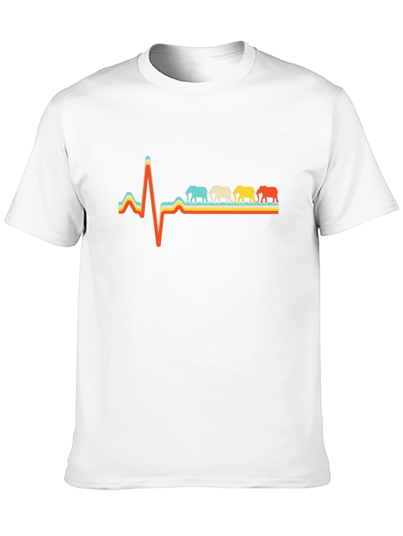 Black Elephant Heartbeat Graphic Tee - Black Cotton T-Shirt view 10