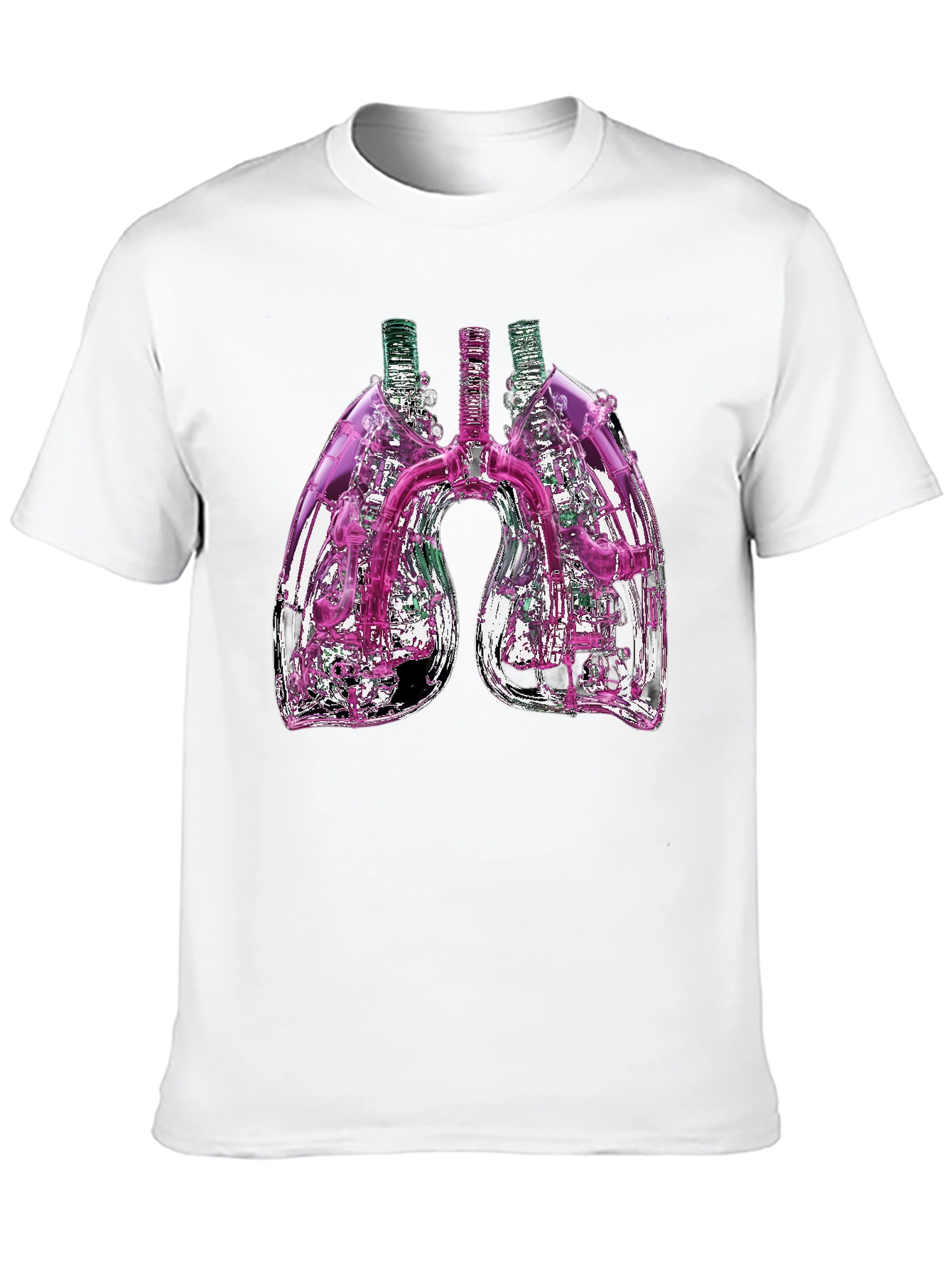 Black Abstract Lungs Graphic Tee - Black Cotton Blend view 10