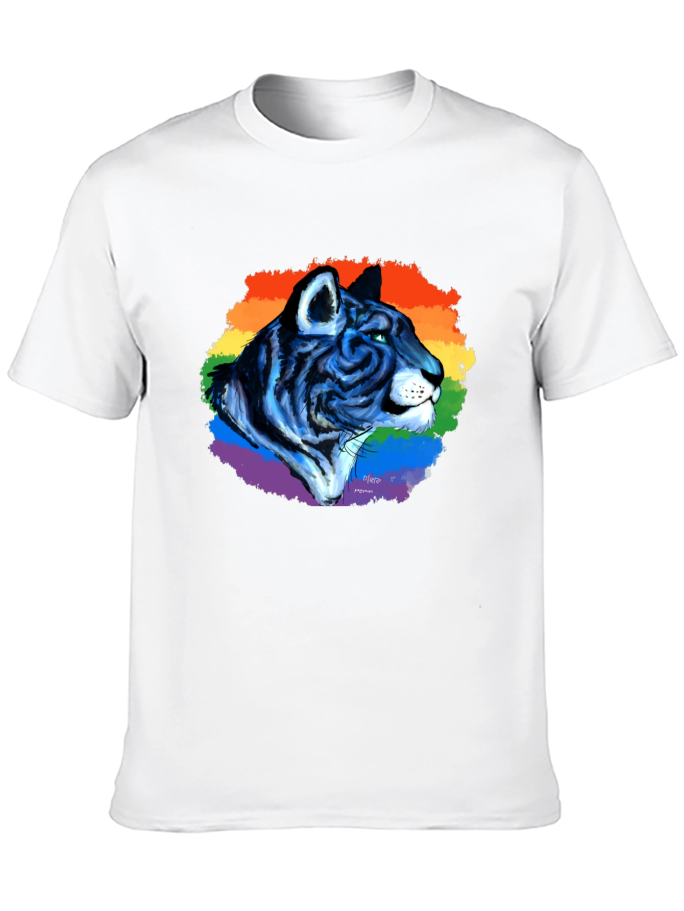 Black Rainbow Tiger Graphic Tee - Pride T-Shirt view 10