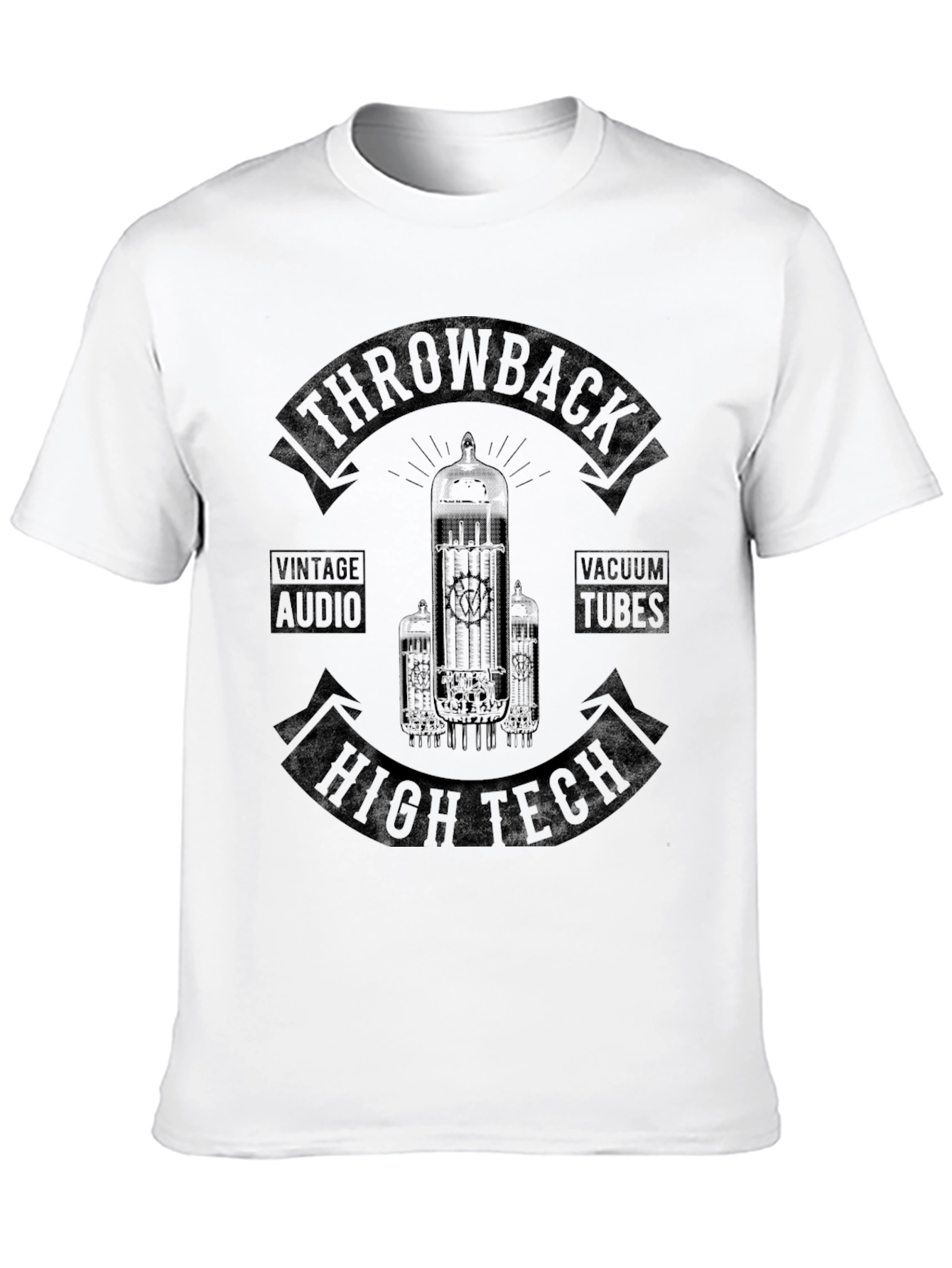 Black Vintage Audio Vacuum Tubes Throwback T-Shirt view 10