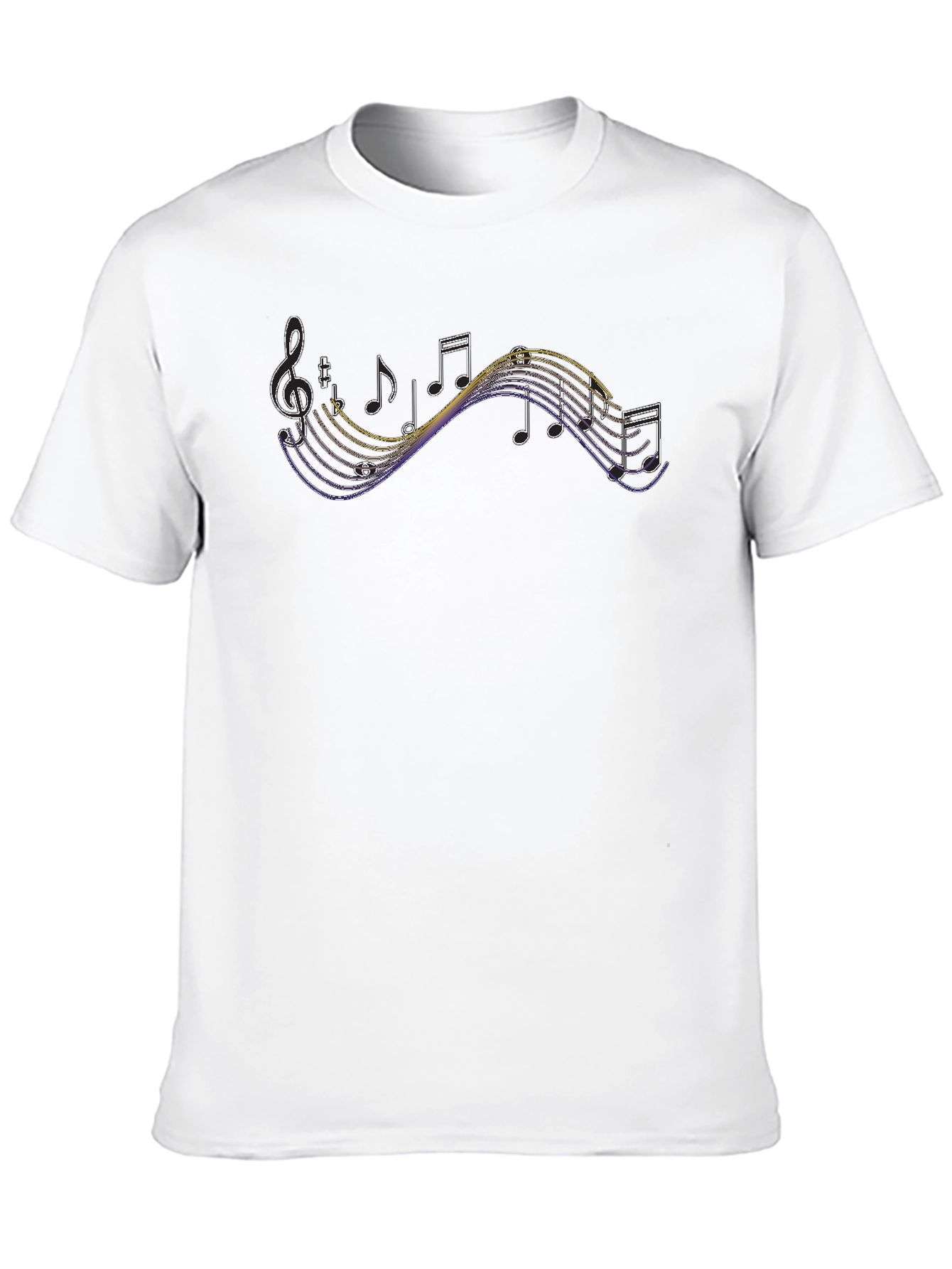 Black Musical Notes Graphic Tee - Stylish Black T-Shirt view 10