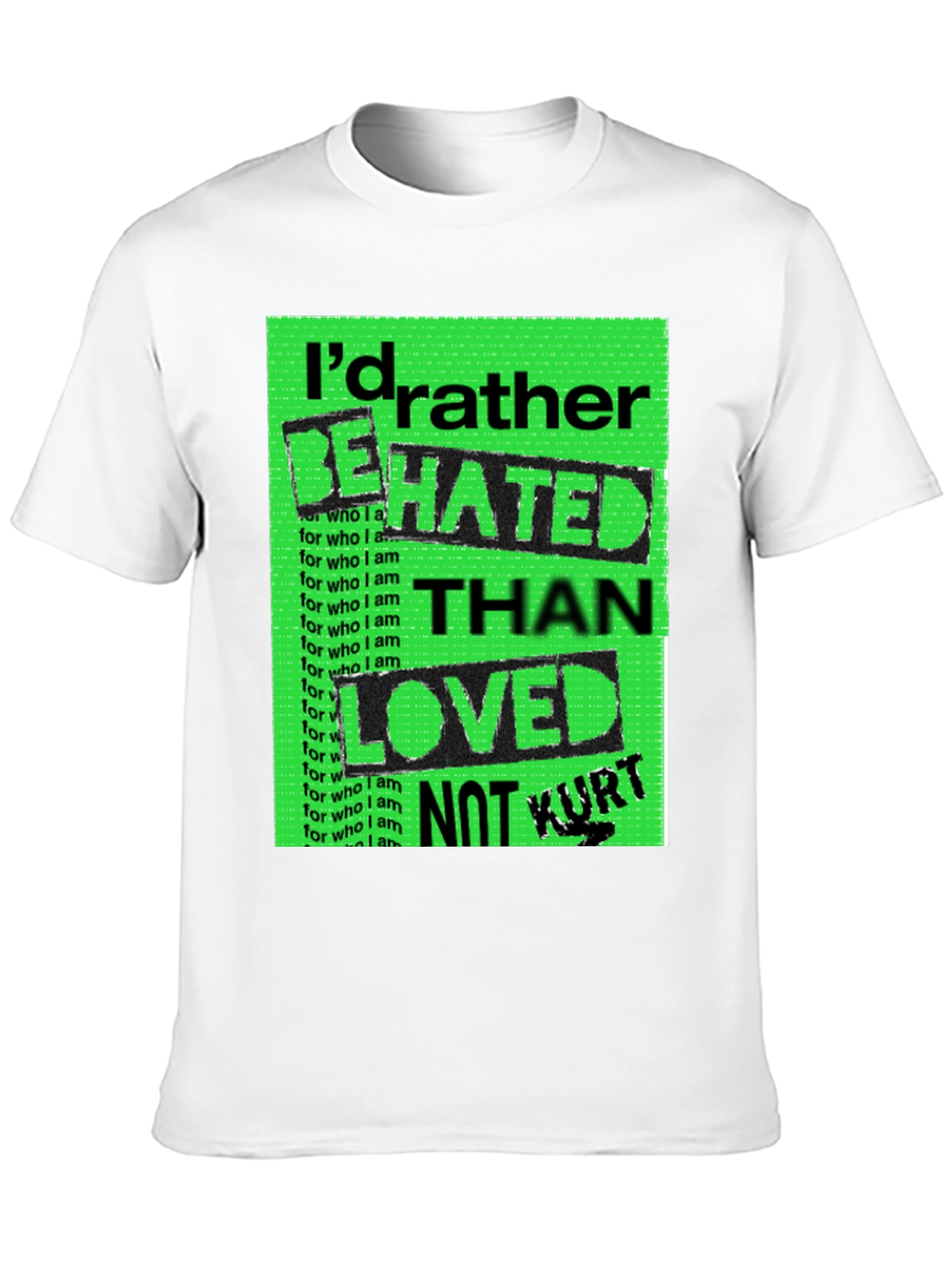 Black I'd Rather Be Hated Men's Graphic Tee view 10