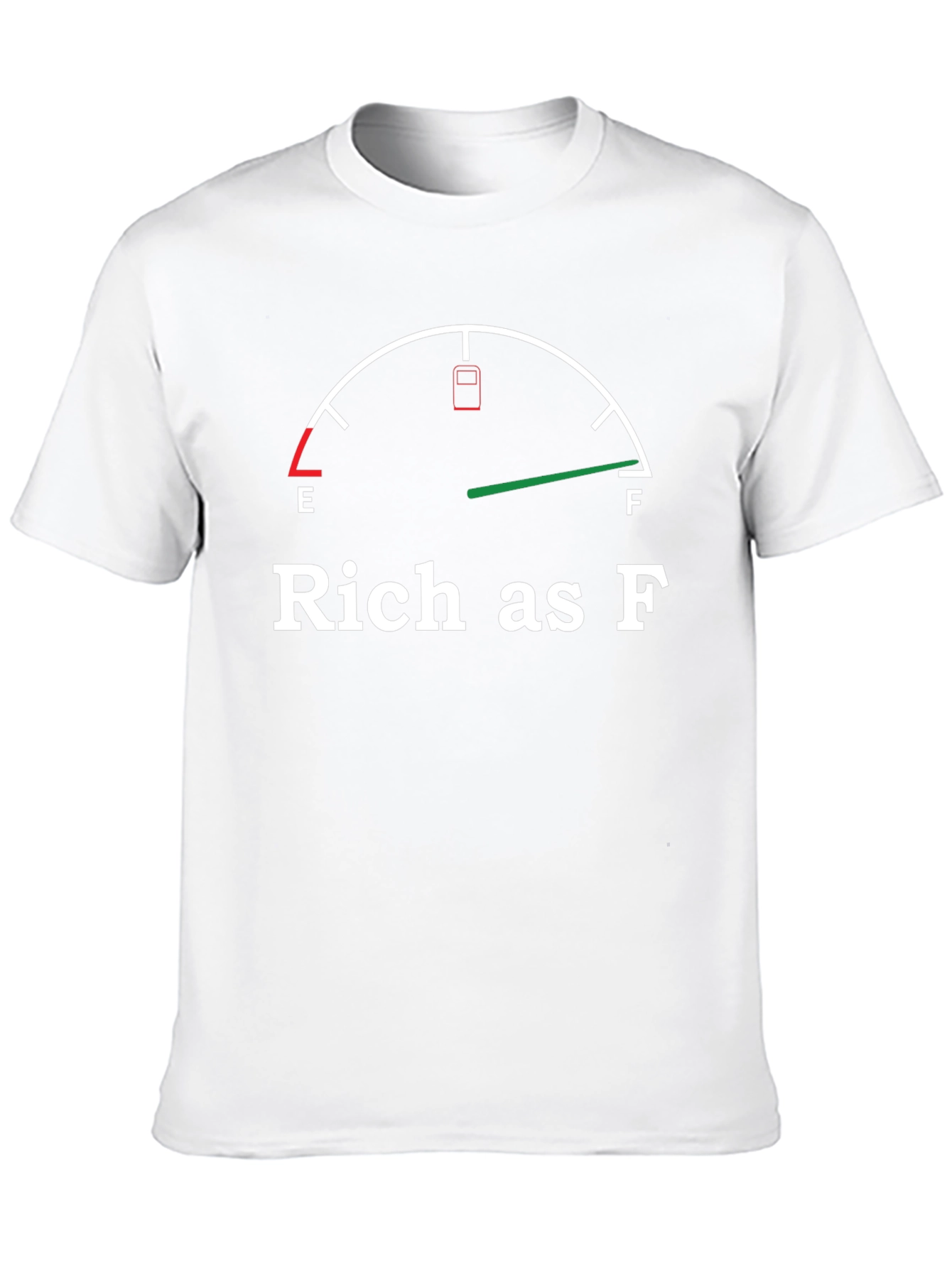 Black Rich As F T-Shirt - Funny Fuel Gauge Tee view 10