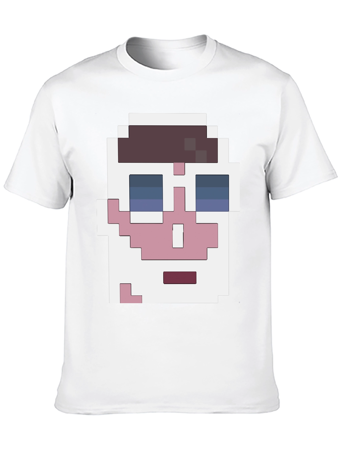 Black Pixelated Face Graphic T-Shirt - Cool Retro Style view 10