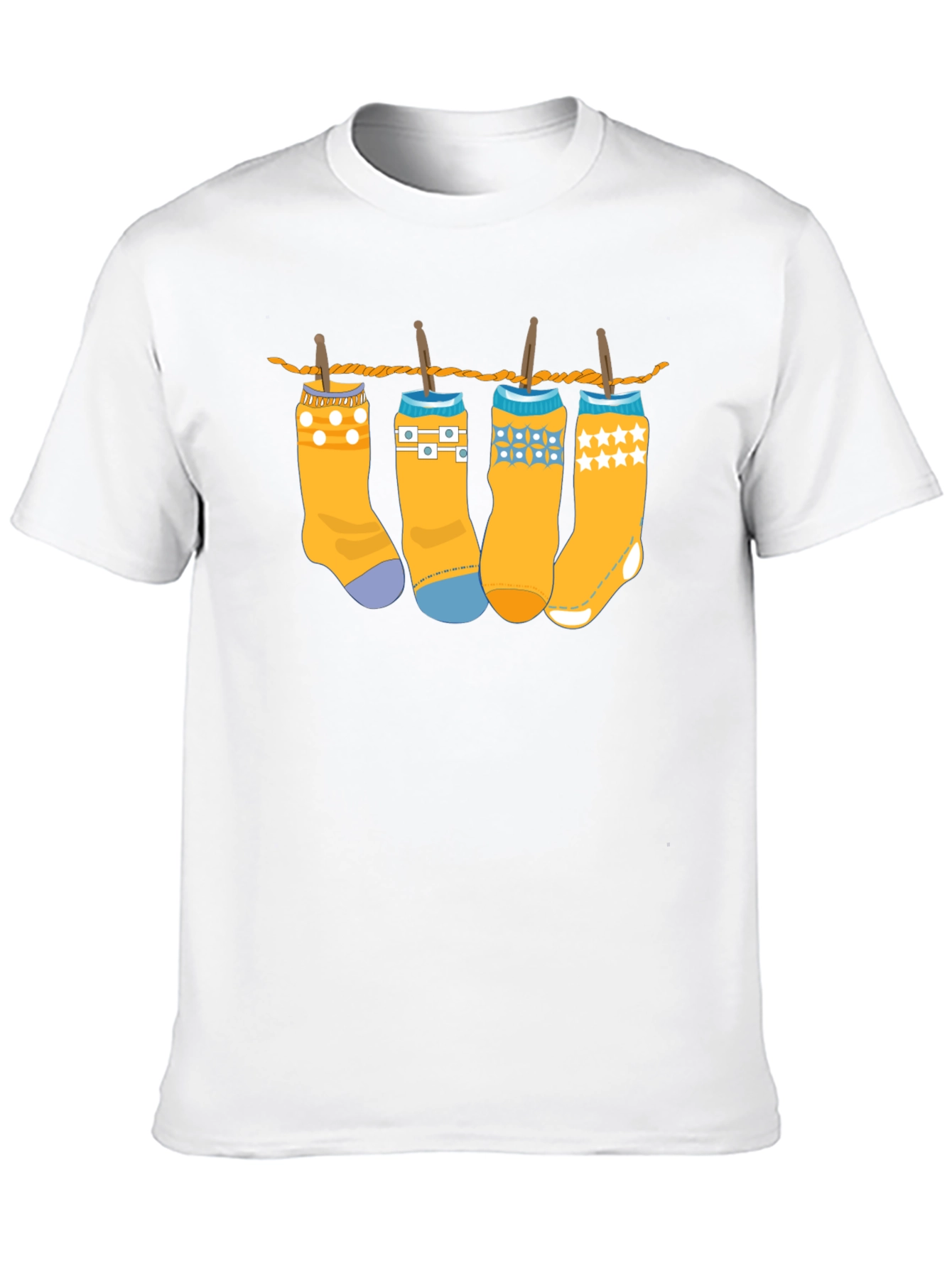 Black Novelty Socks on Clothesline Graphic Tee - Unisex view 10