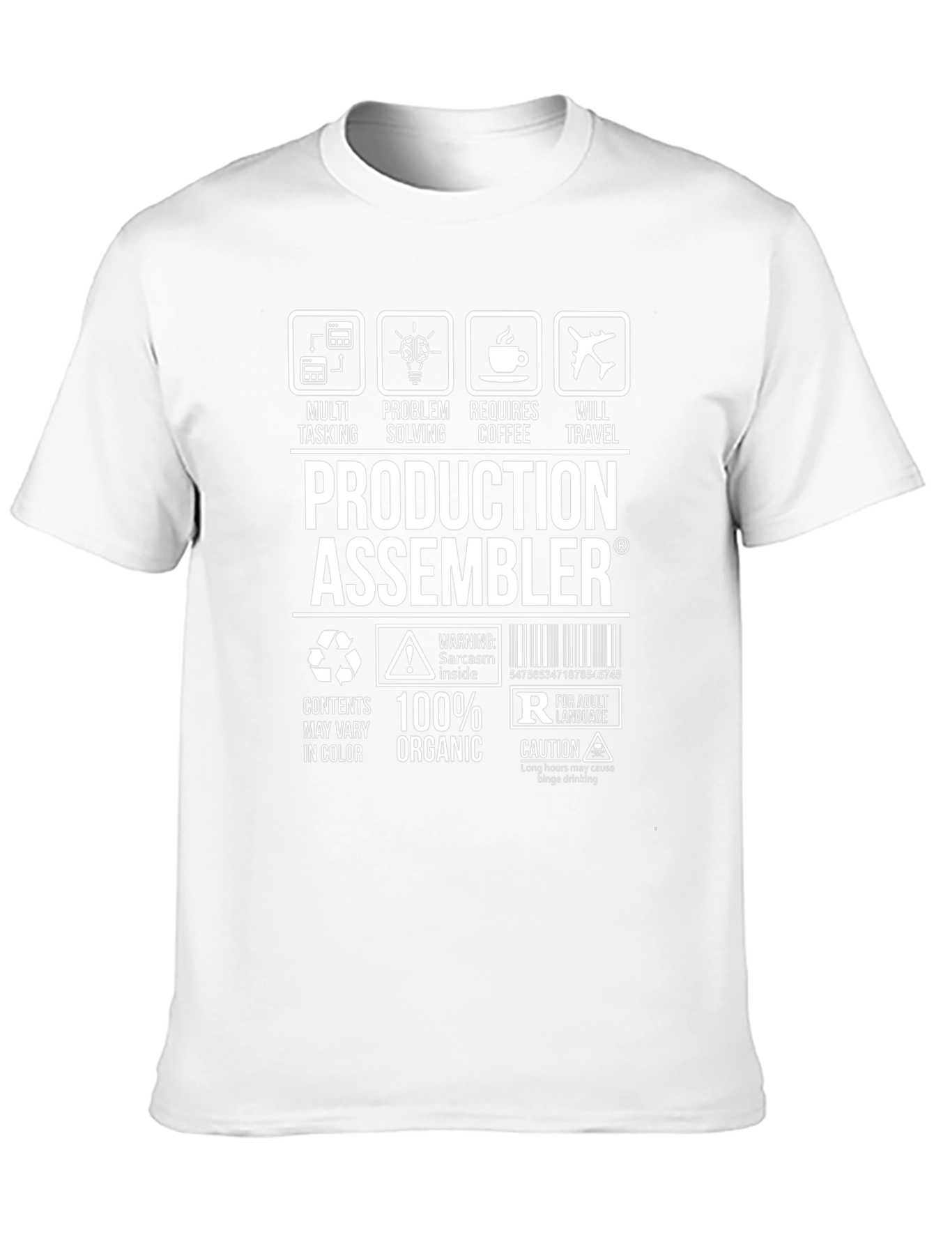 Production Assembler Black T-Shirt - Multi-Tasking, Problem Solving - 10