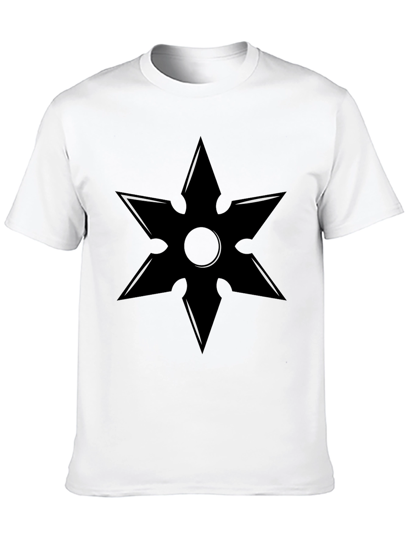 Black Ninja Star Graphic Tee - Black Martial Arts T-Shirt view 10