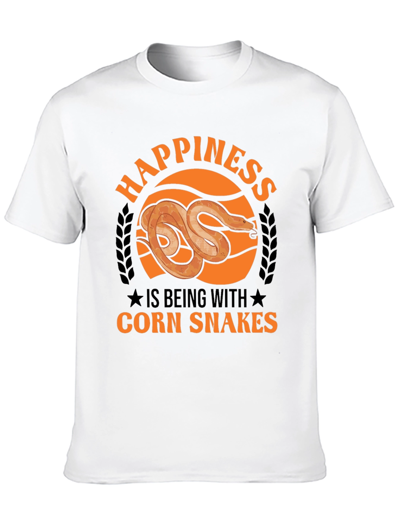 Black Corn Snake Lover T-Shirt - Happiness is Being With Corn Snakes view 10