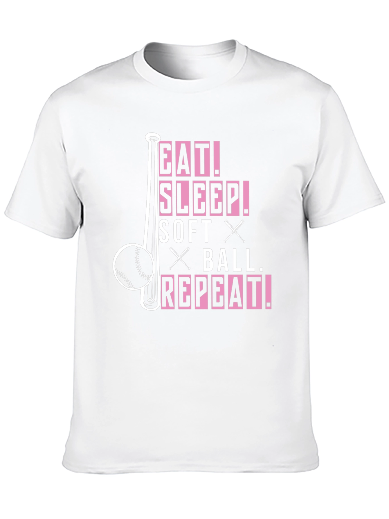 Black Eat Sleep Softball Repeat T-Shirt view 10