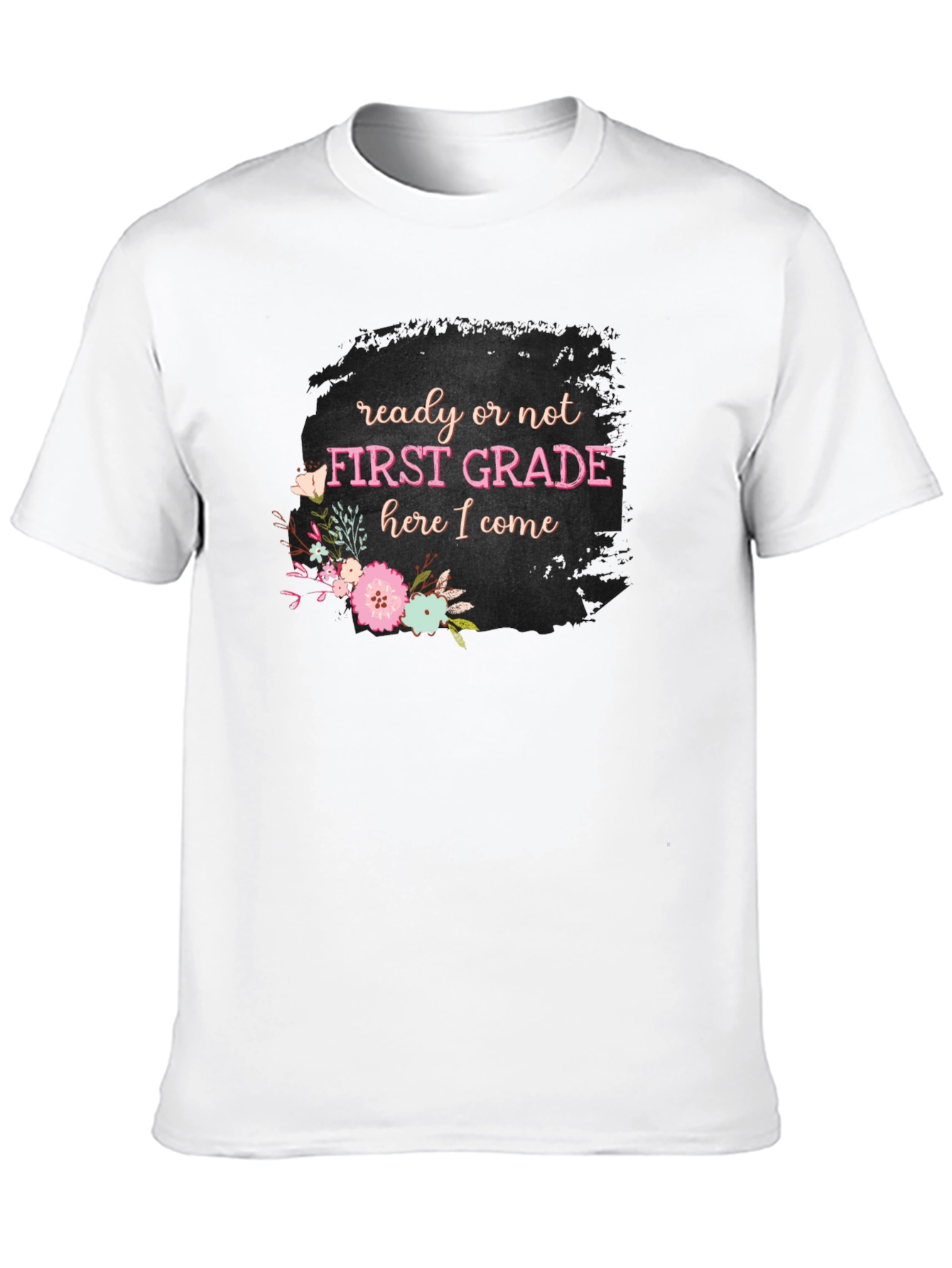Black First Grade Teacher Ready or Not T-Shirt view 10