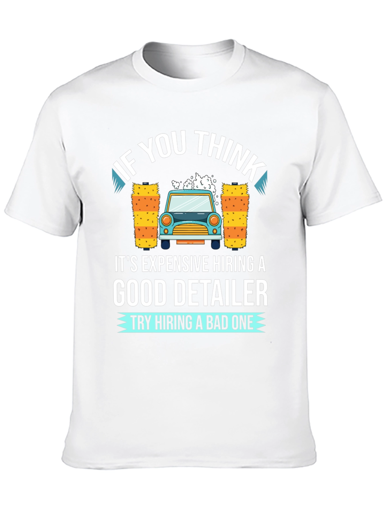 Black Detailer Car Wash Funny Graphic T-Shirt view 10