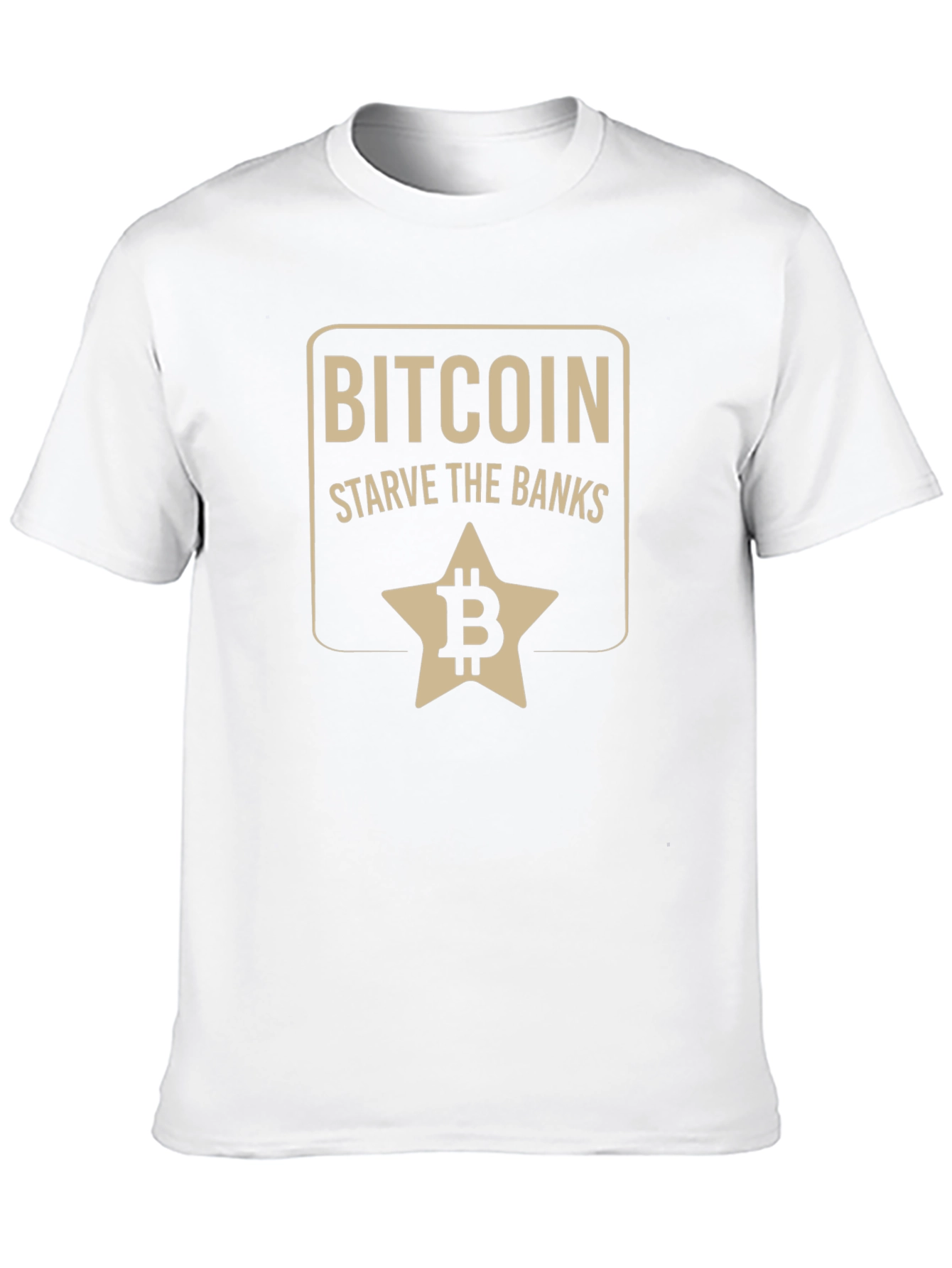 Black Bitcoin Starve the Banks Graphic T-Shirt view 10