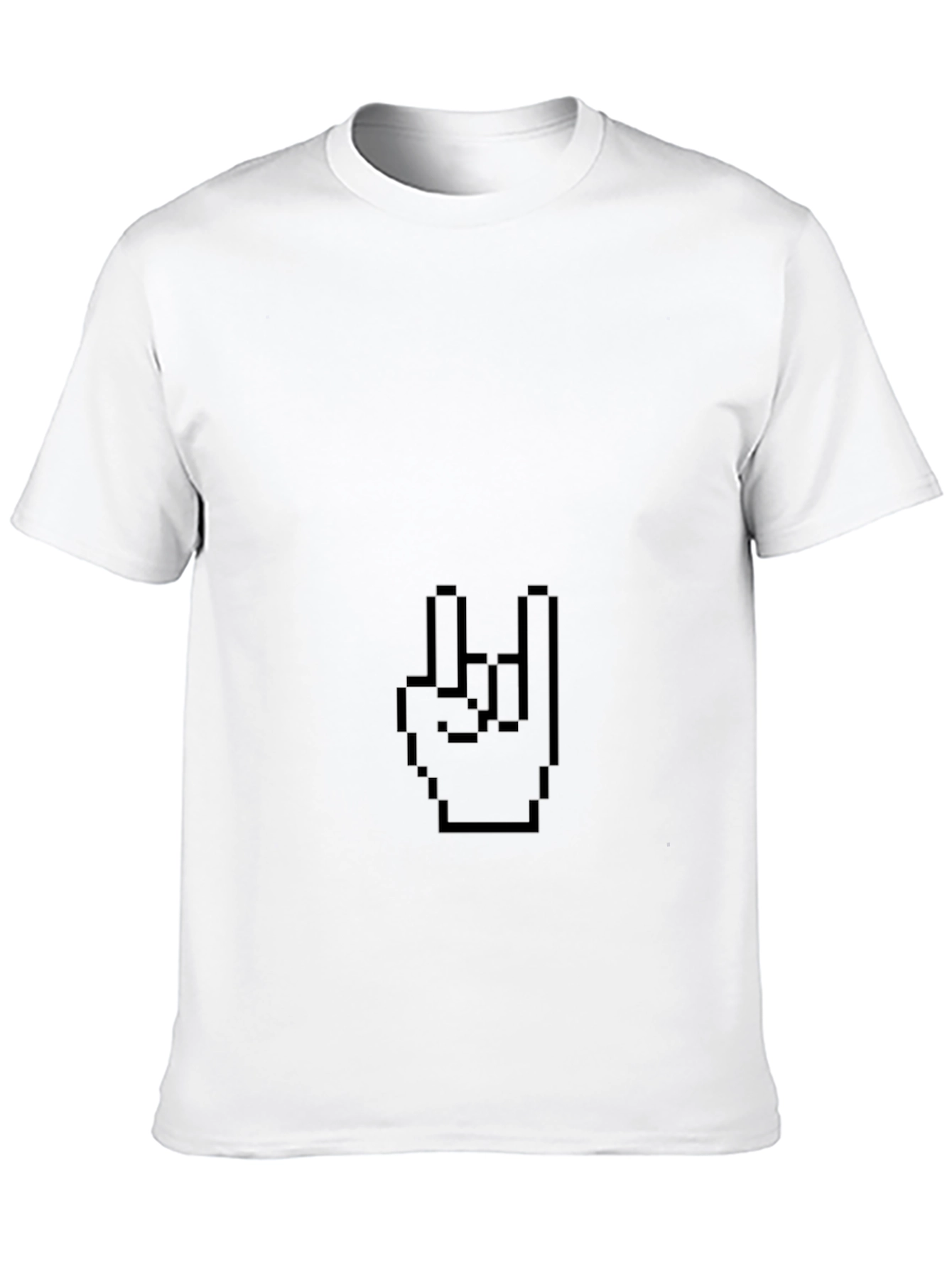 Black Rock On Pixel Art T-Shirt - Cool Graphic Tee view 10