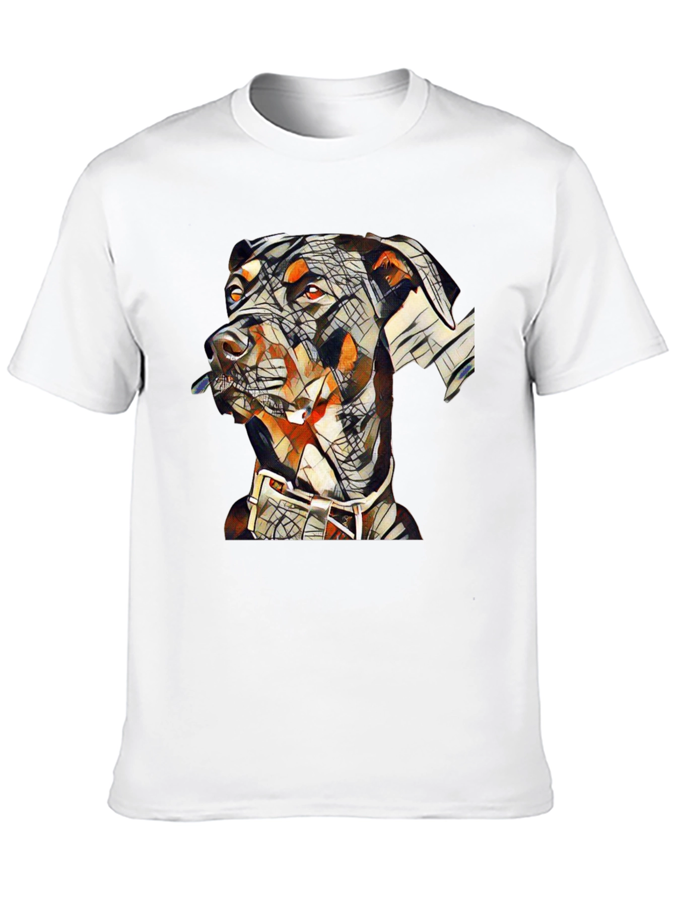 Black Abstract Doberman Dog Graphic T-Shirt view 10
