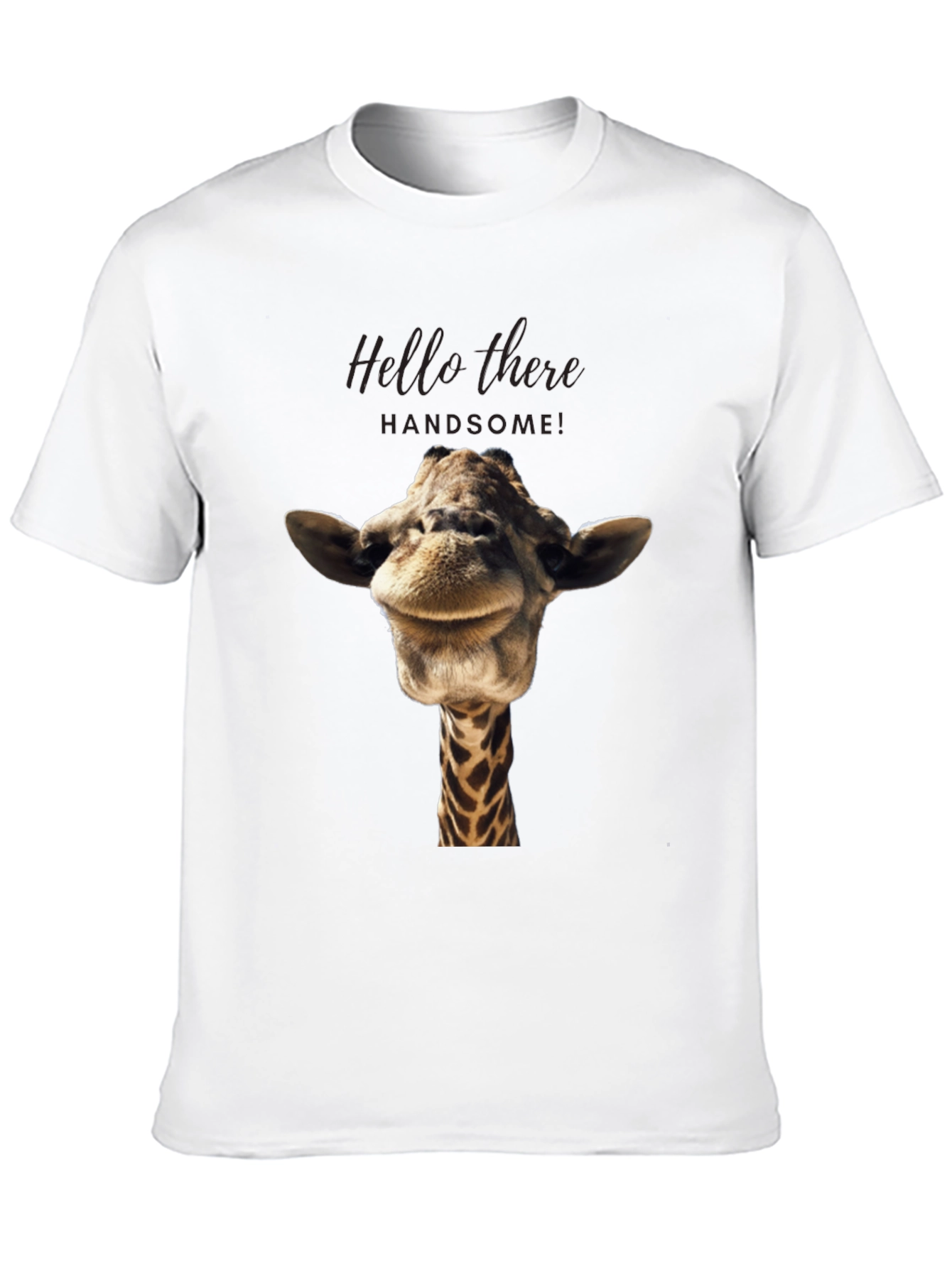 Black Giraffe Head Graphic Print Black T-Shirt view 10