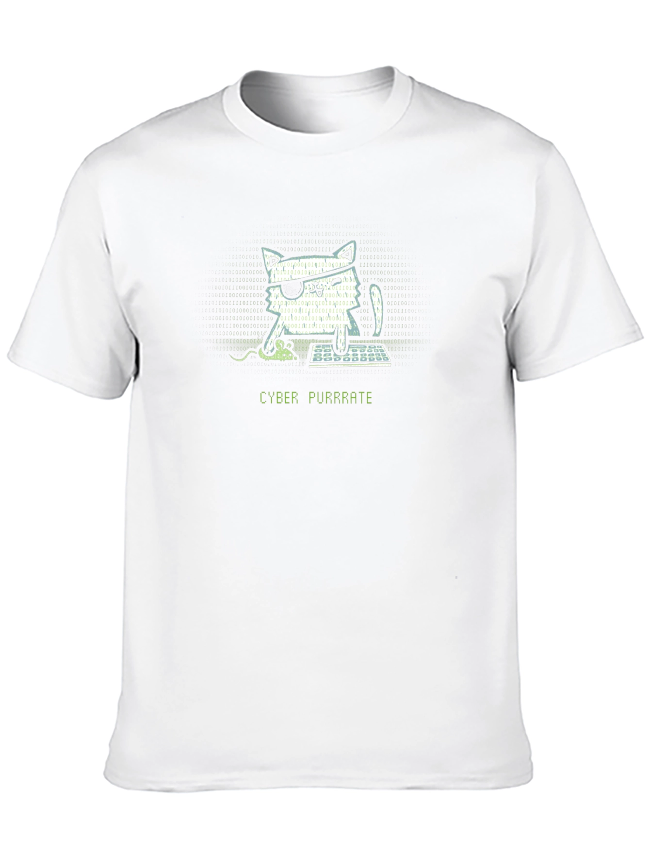 Black Cyber Purrrate T-Shirt - Hacker Cat view 10