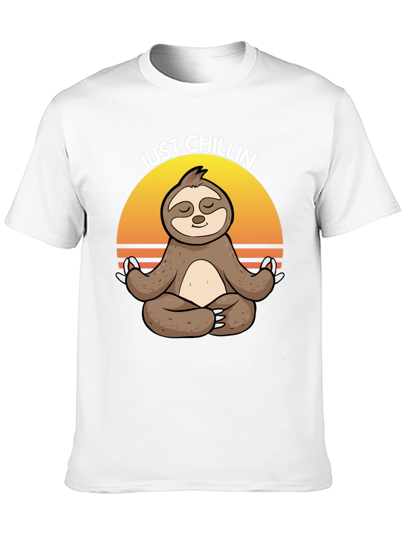 Black Just Chillin' Sloth Yoga Meditation T-Shirt view 10