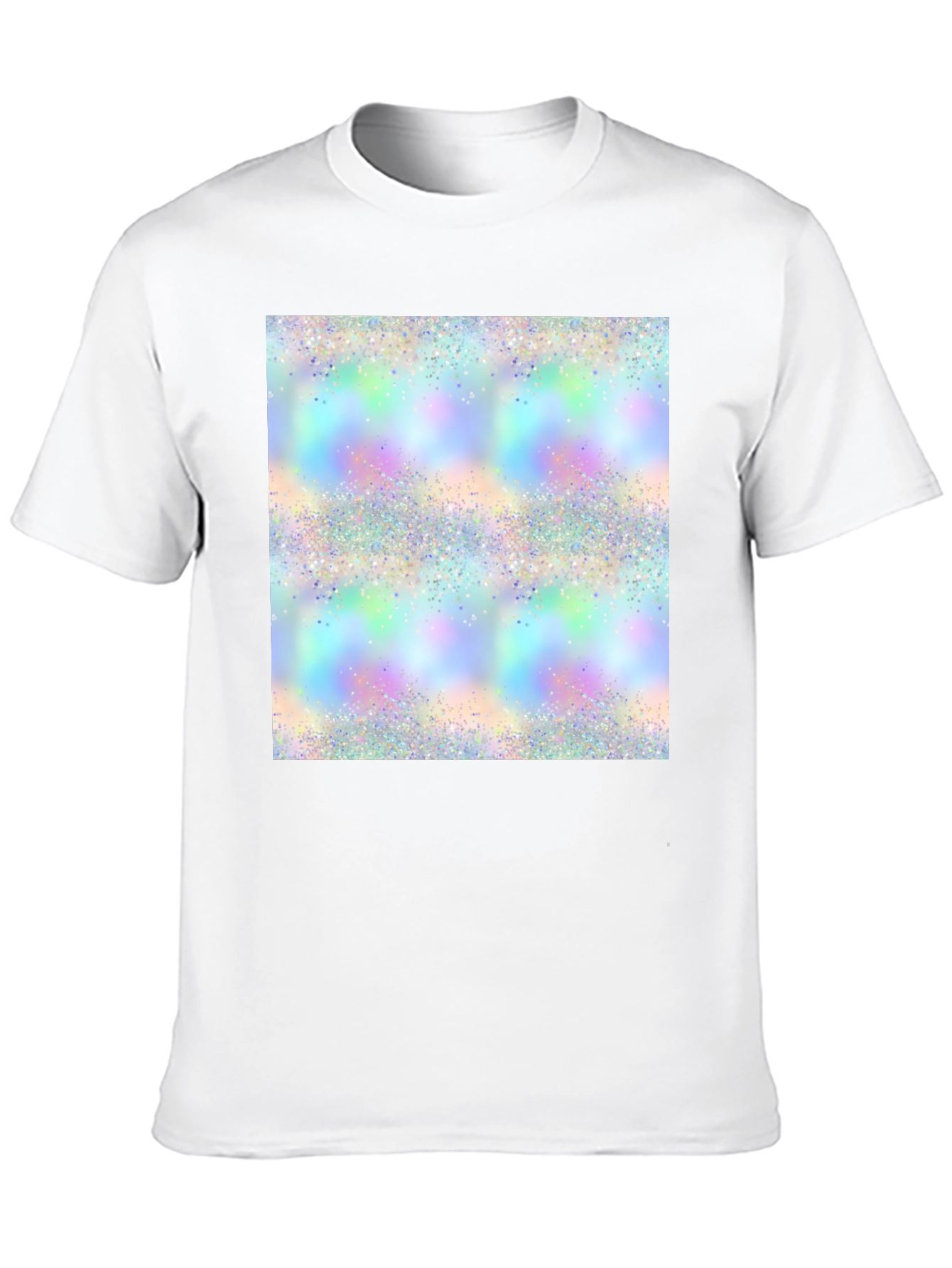 Black Holographic Sparkle Print Black T-Shirt view 10