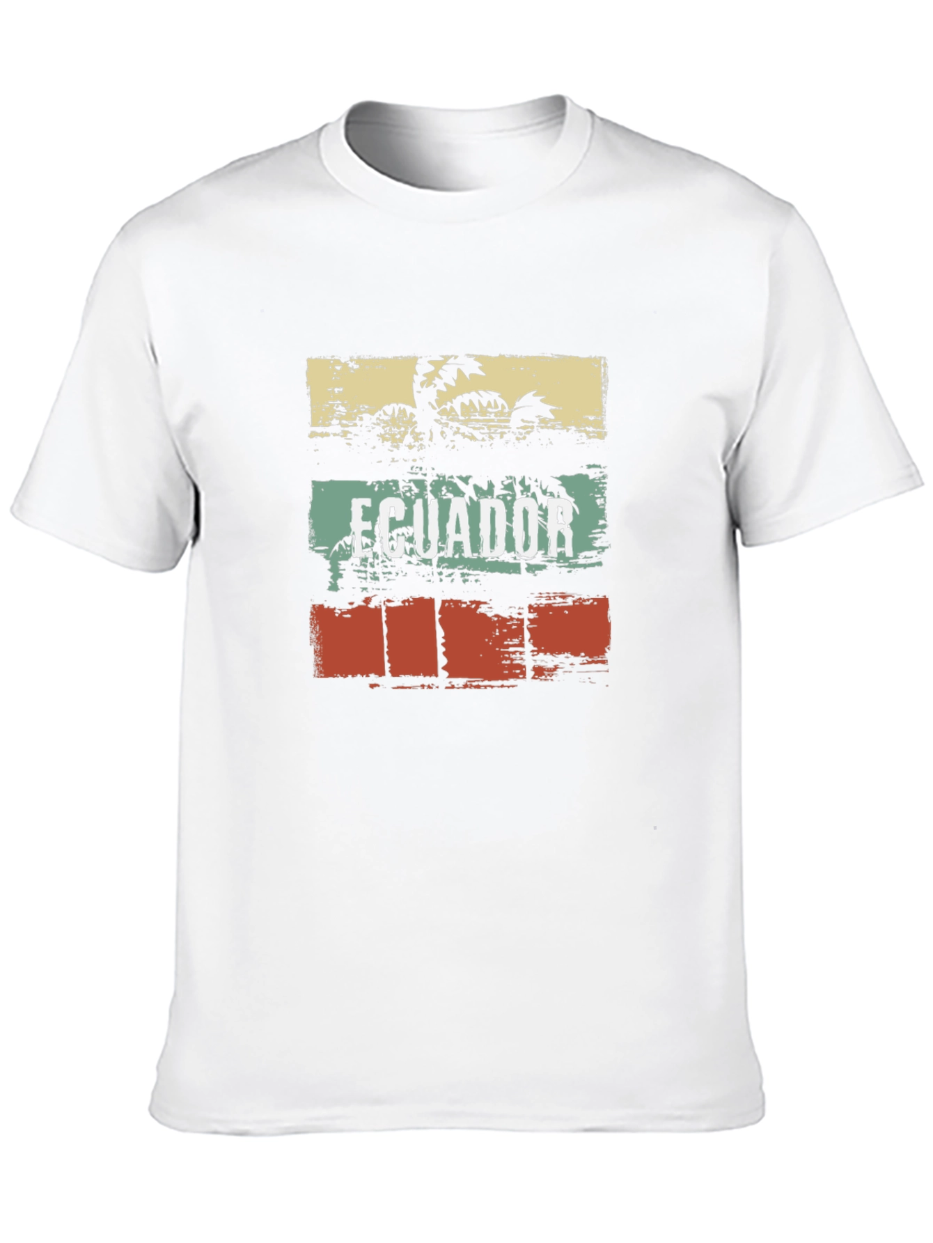 Black Ecuador Retro Palm Tree Graphic T-Shirt view 10